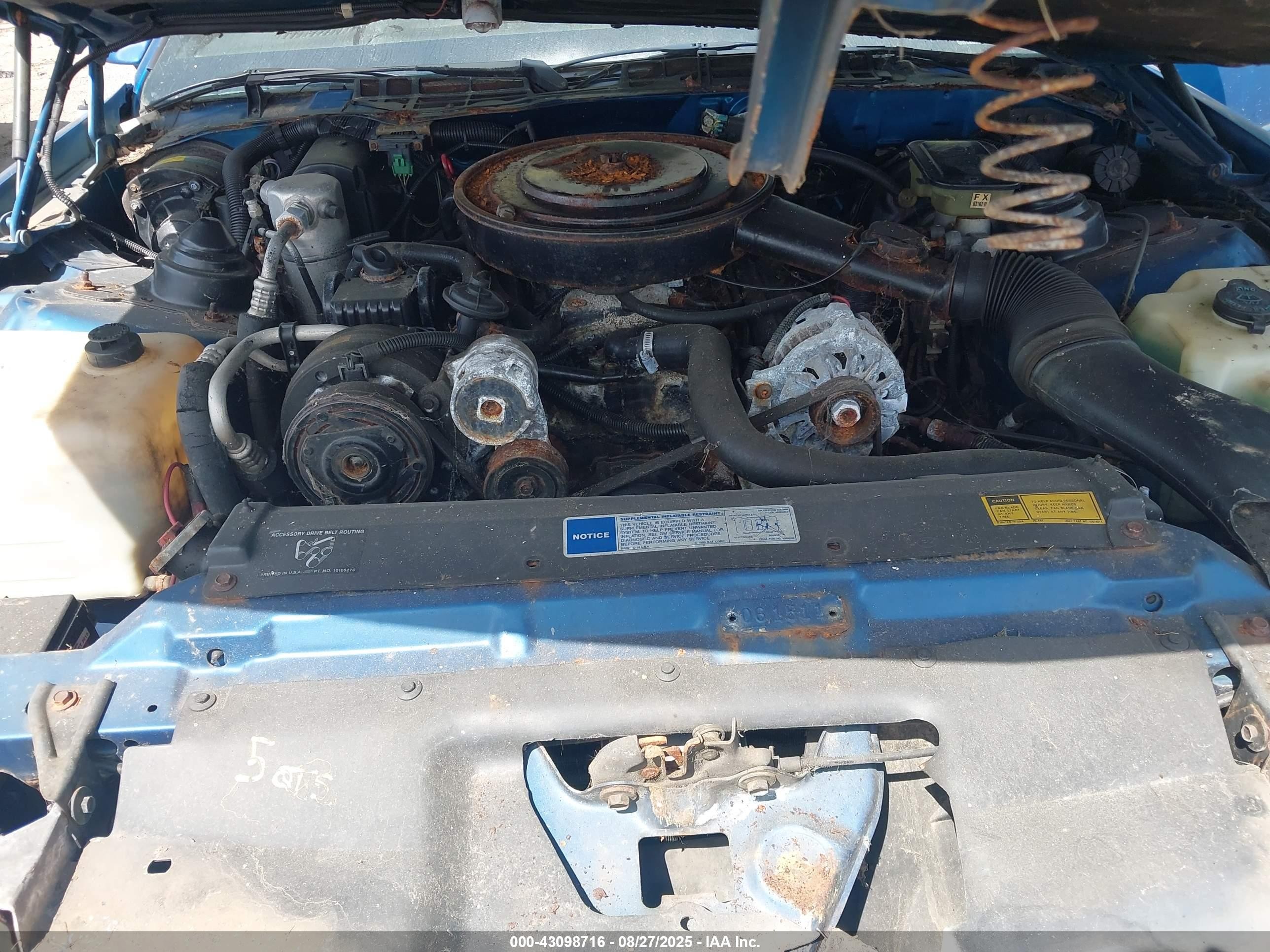 1992 Chevrolet Camaro Rs Blue vin: 1G1FP23EXNL143383