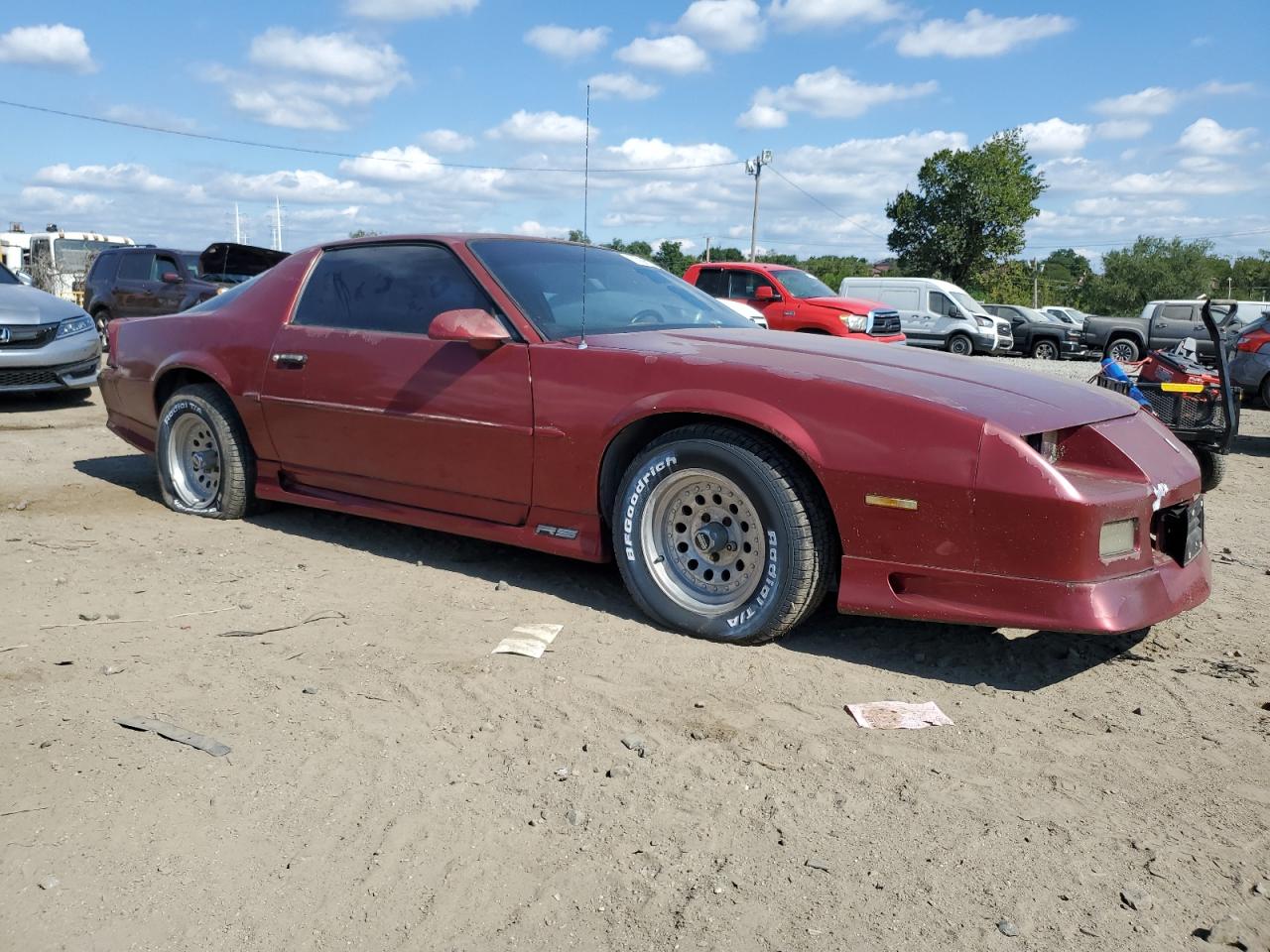 1991 Chevrolet Camaro Rs Burgundy vin: 1G1FP23T1ML114335
