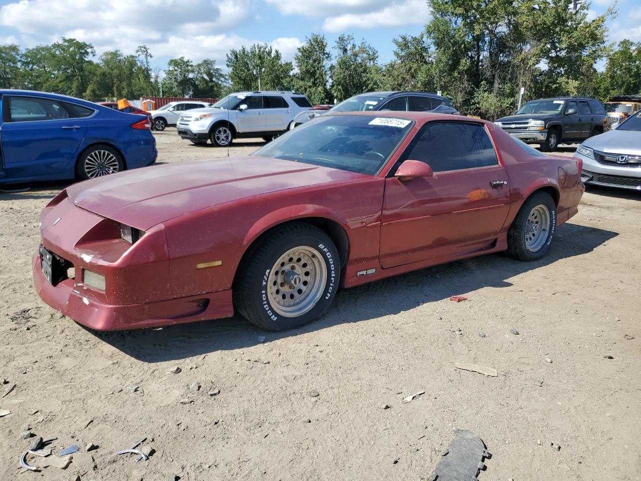 1991 Chevrolet Camaro Rs Burgundy vin: 1G1FP23T1ML114335