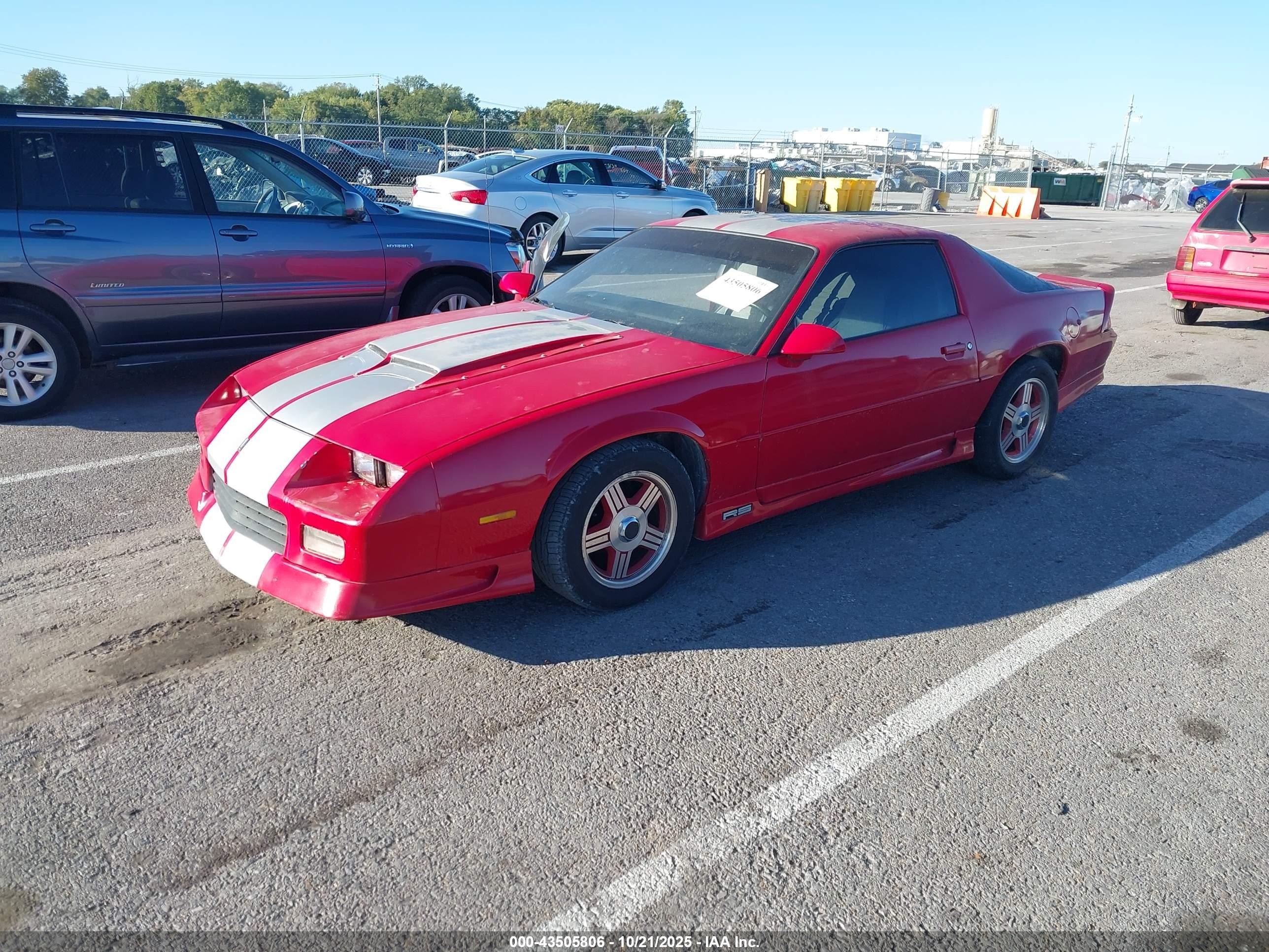1992 Chevrolet Camaro Rs Red vin: 1G1FP23T8NL110560