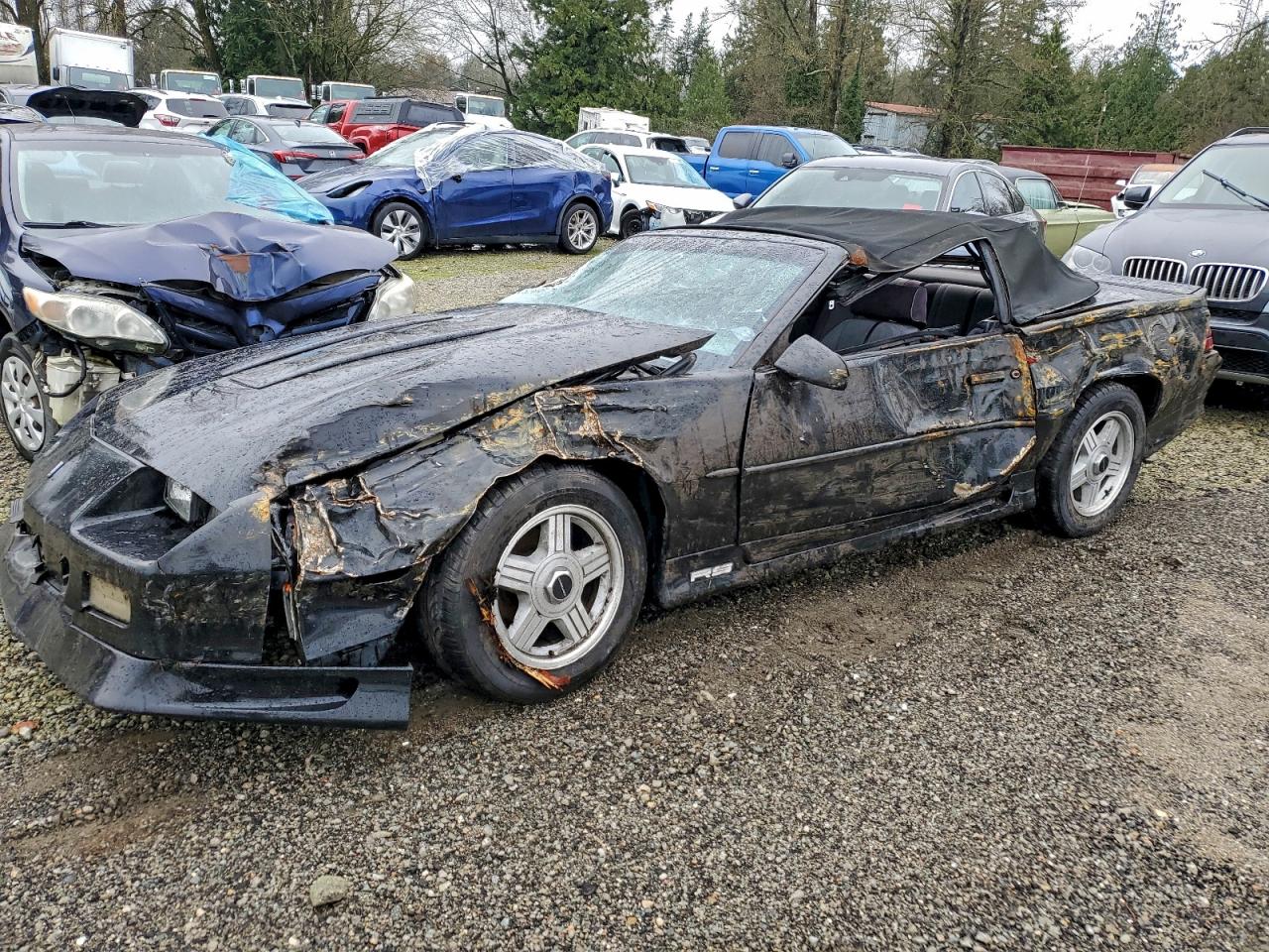 1992 Chevrolet Camaro Rs Black vin: 1G1FP33E6NL137358