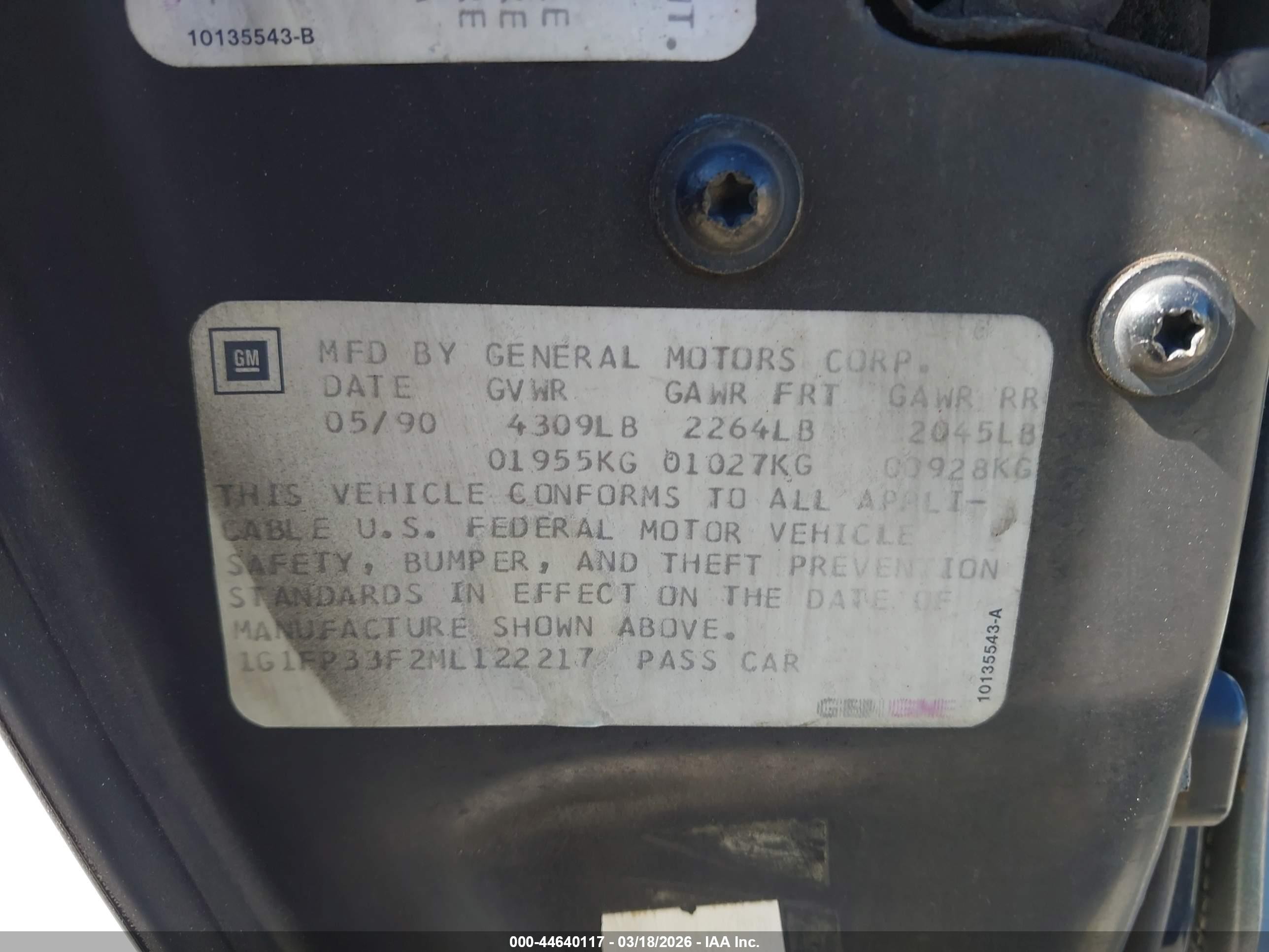 1991 Chevrolet Camaro Z28 Черный vin: 1G1FP33F2ML122217
