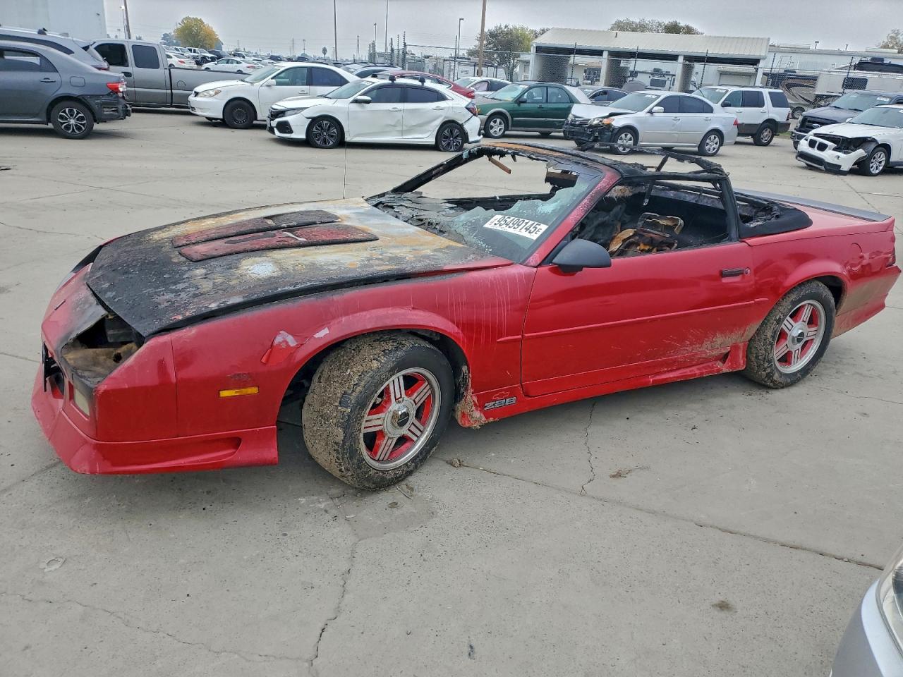 1991 Chev Camaro Z28 Пожар vin: 1G1FP33F5ML122129