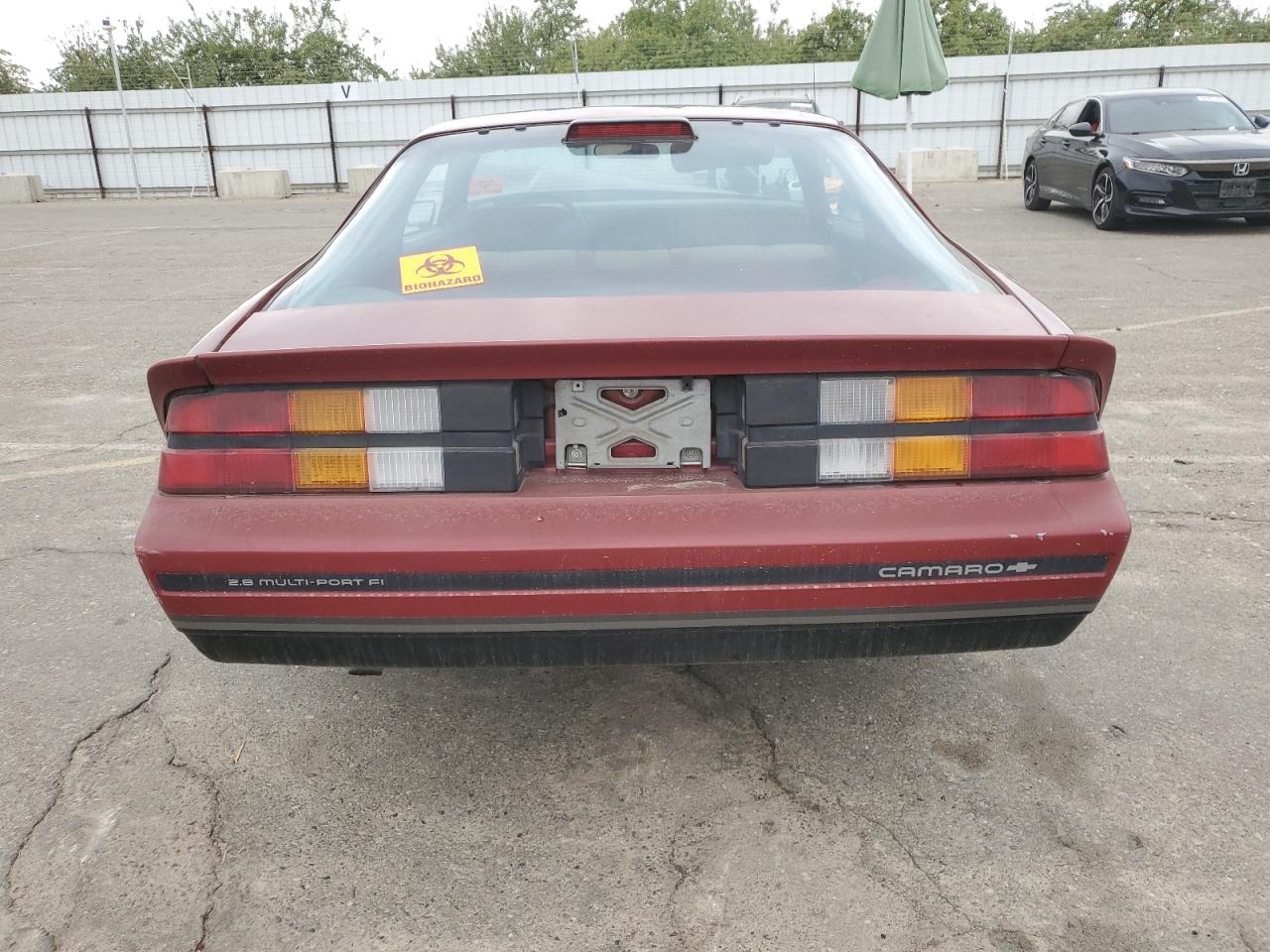 1986 Chevrolet Camaro Maroon vin: 1G1FP87S5GL202801