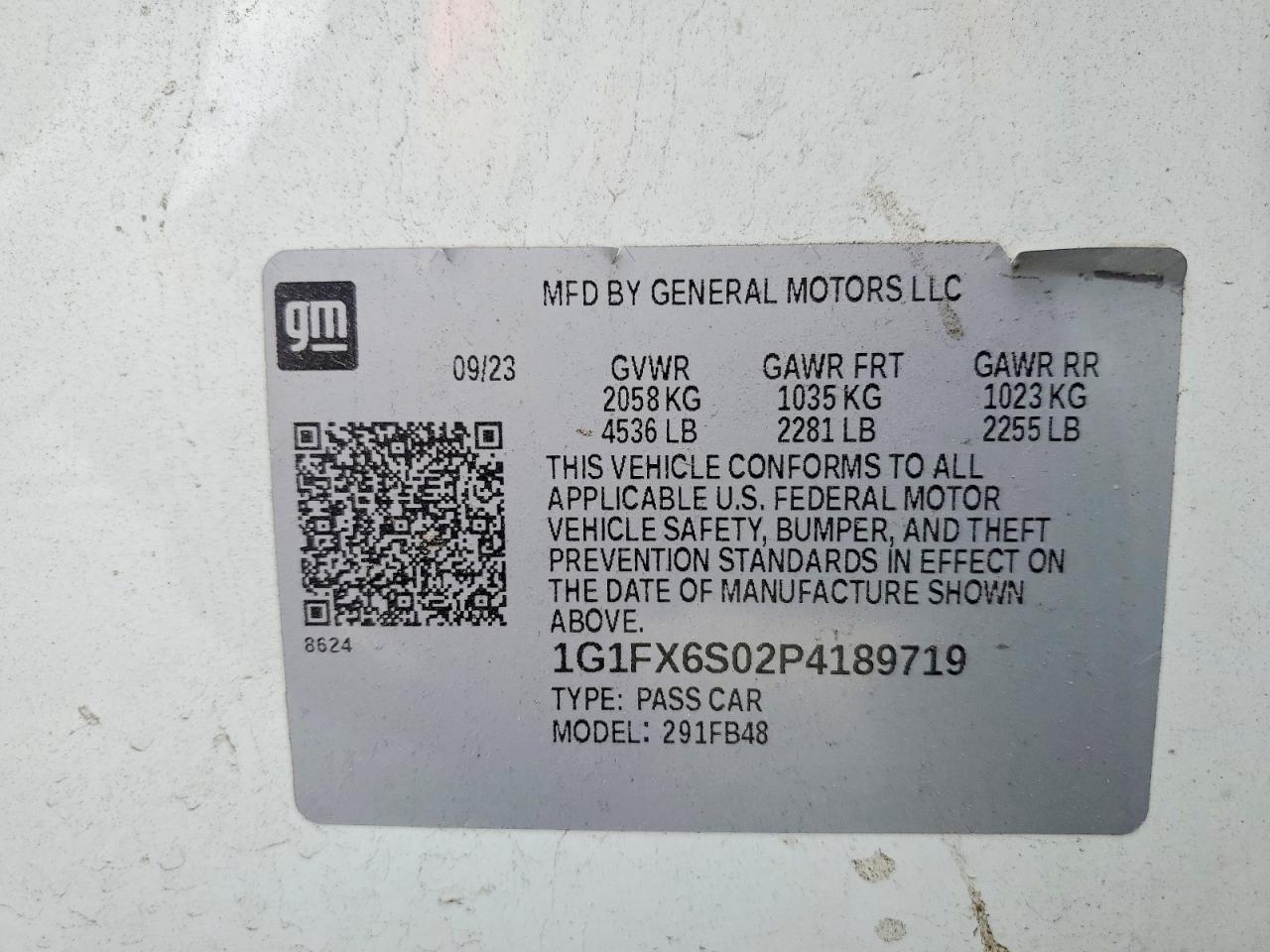 2023 Chevrolet Bolt Ev 2lt White vin: 1G1FX6S02P4189719