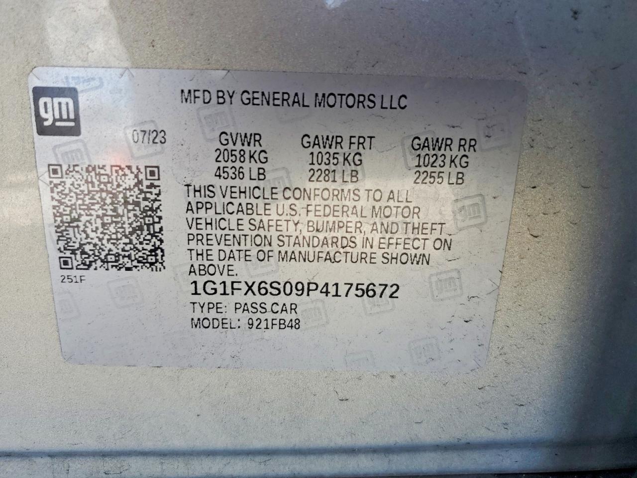 2023 Chevrolet Bolt Ev 2lt Silver vin: 1G1FX6S09P4175672