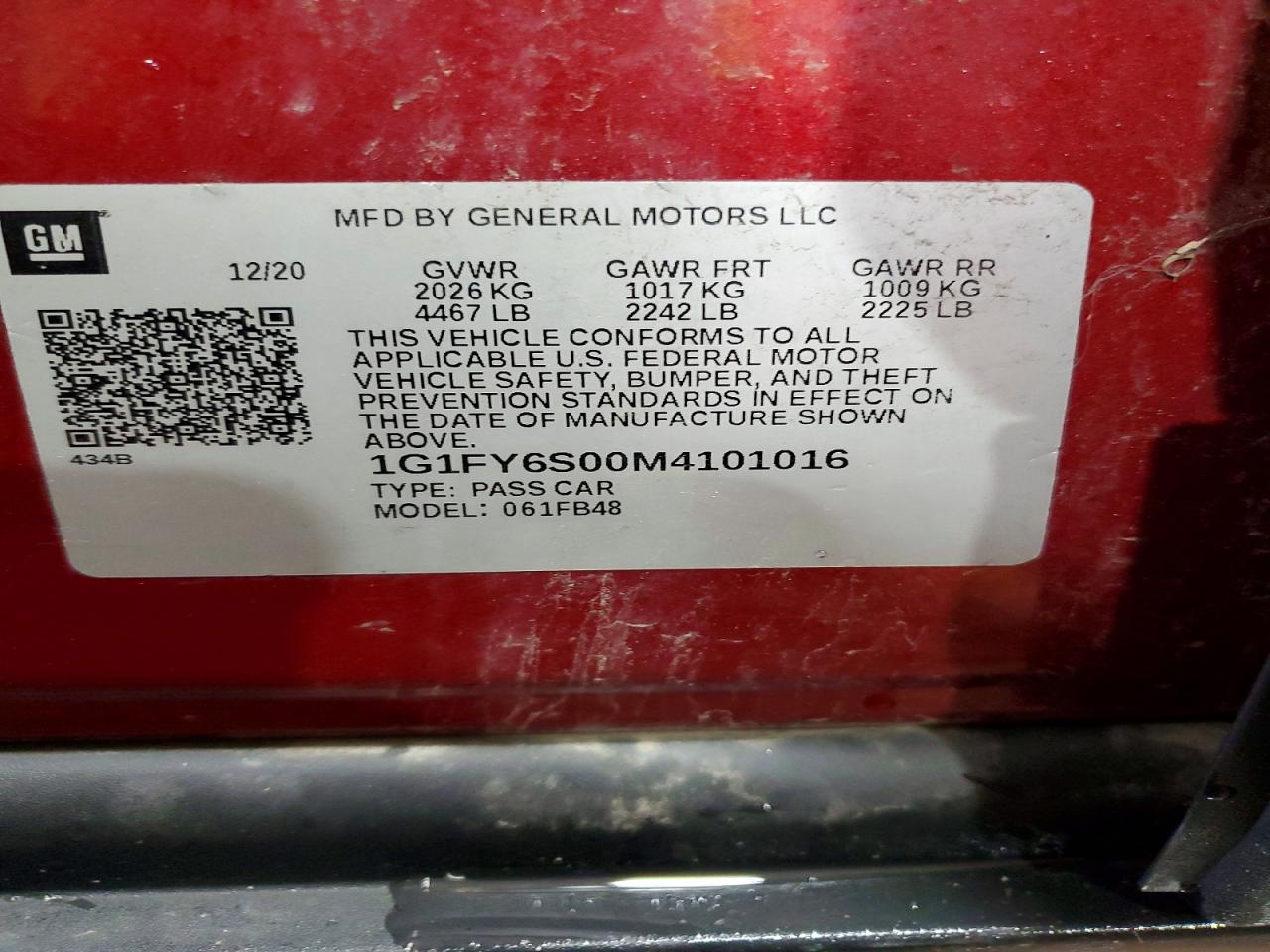 2021 Chevrolet Bolt Ev Lt Red vin: 1G1FY6S00M4101016