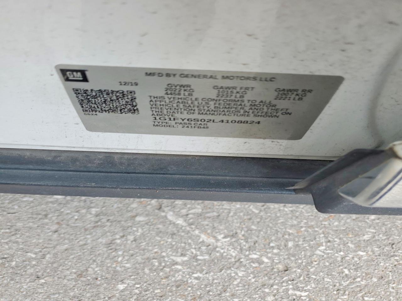 2020 Chevrolet Bolt Ev Lt Белый vin: 1G1FY6S02L4108824