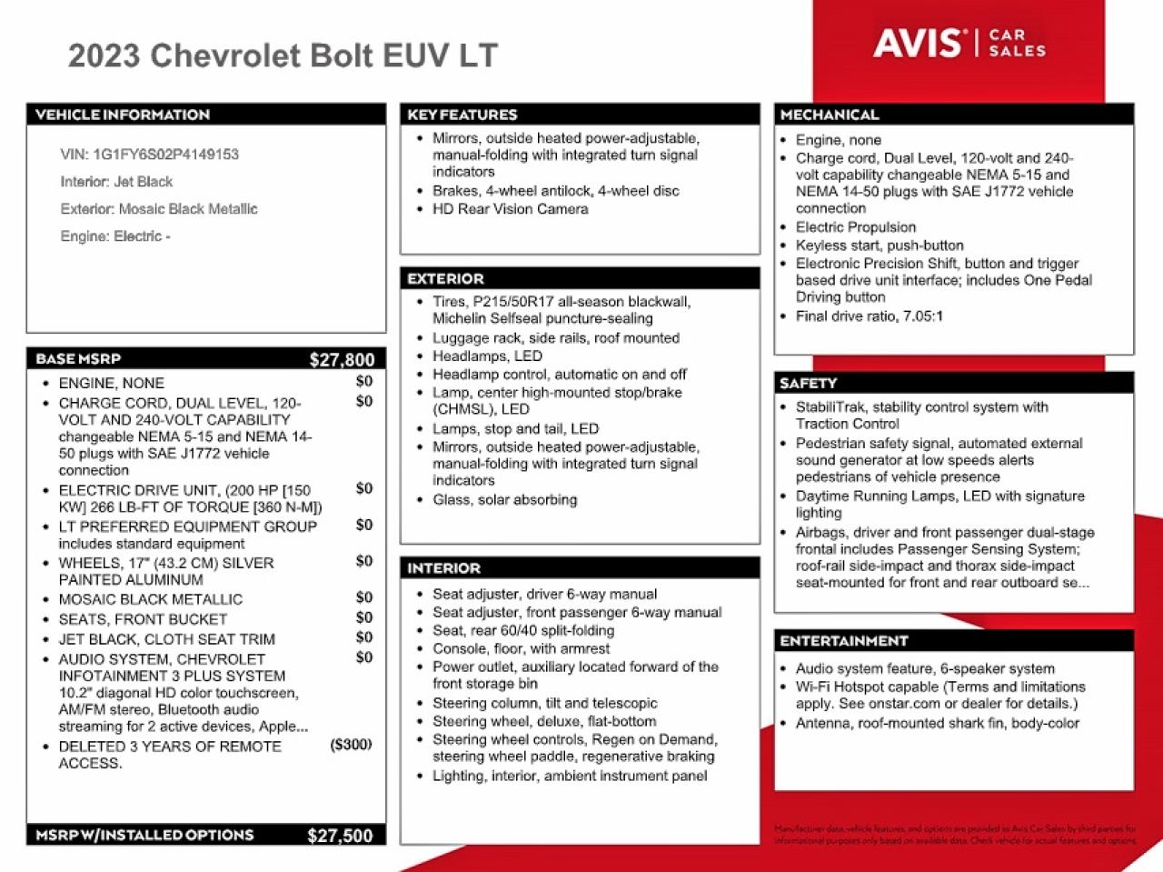 2023 Chevrolet Bolt Euv Lt Black vin: 1G1FY6S02P4149153