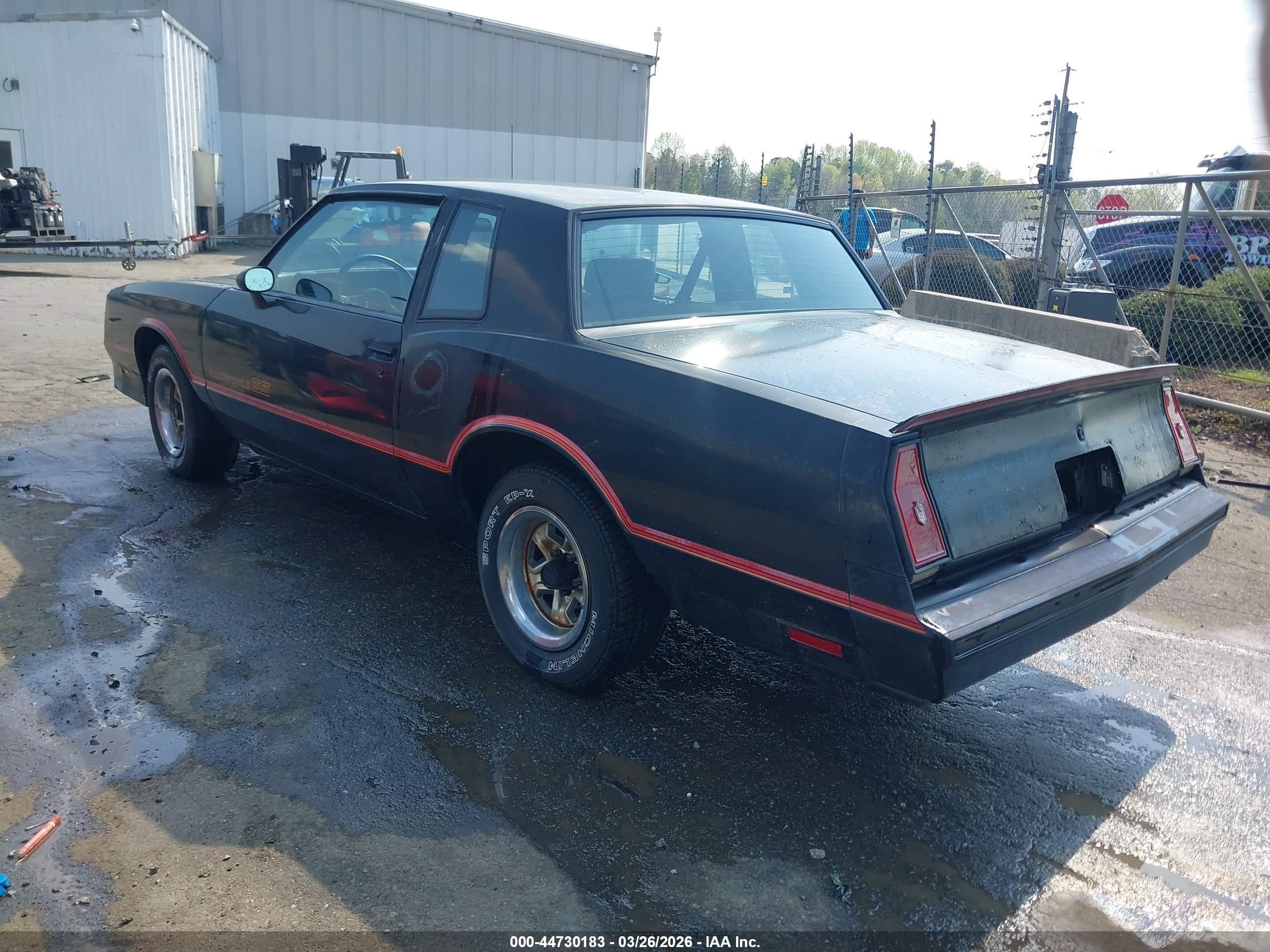 1985 Chevrolet Monte Carlo   Black vin: 1G1GZ37G0FR190842