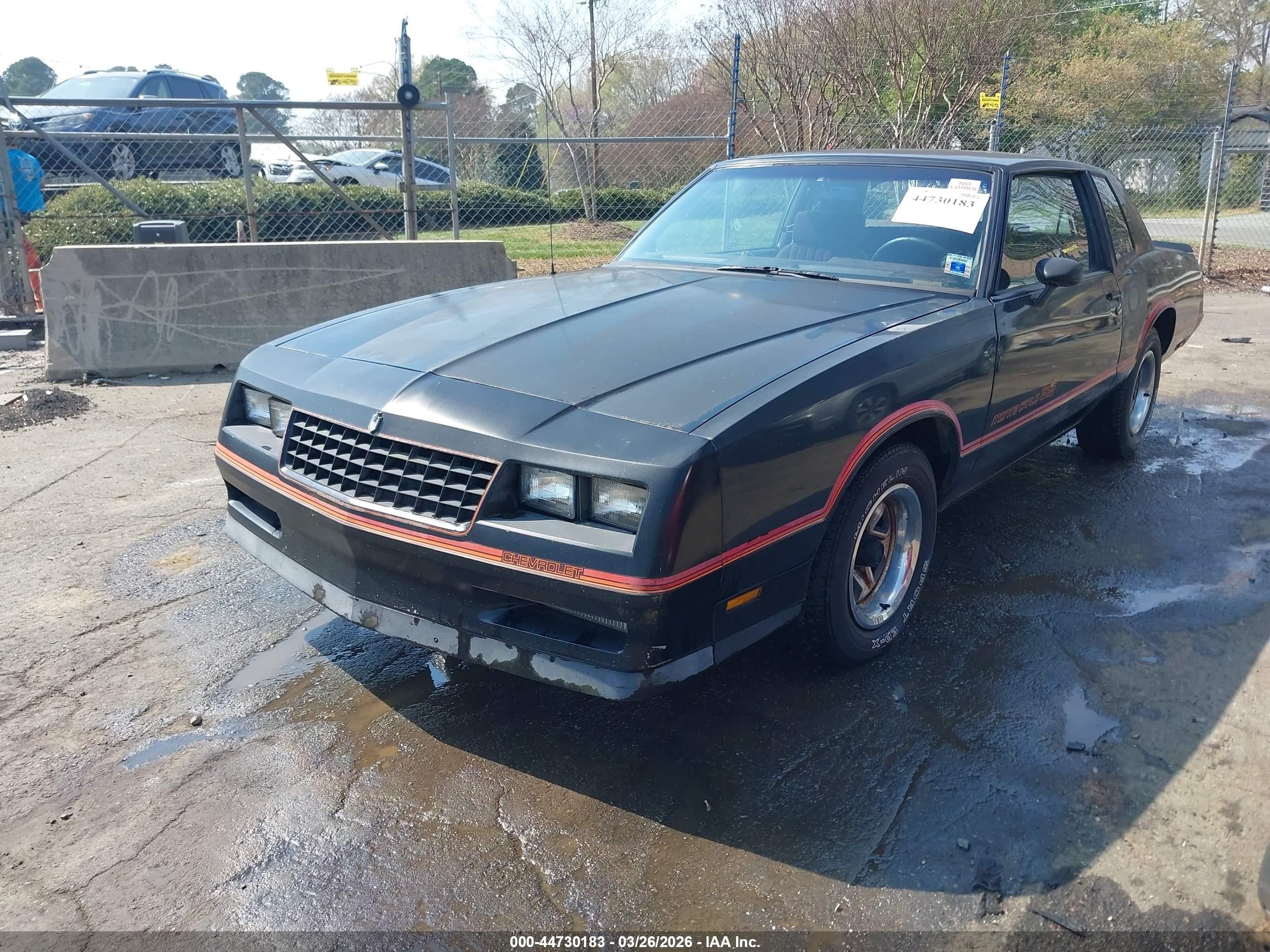 1985 Chevrolet Monte Carlo   Black vin: 1G1GZ37G0FR190842