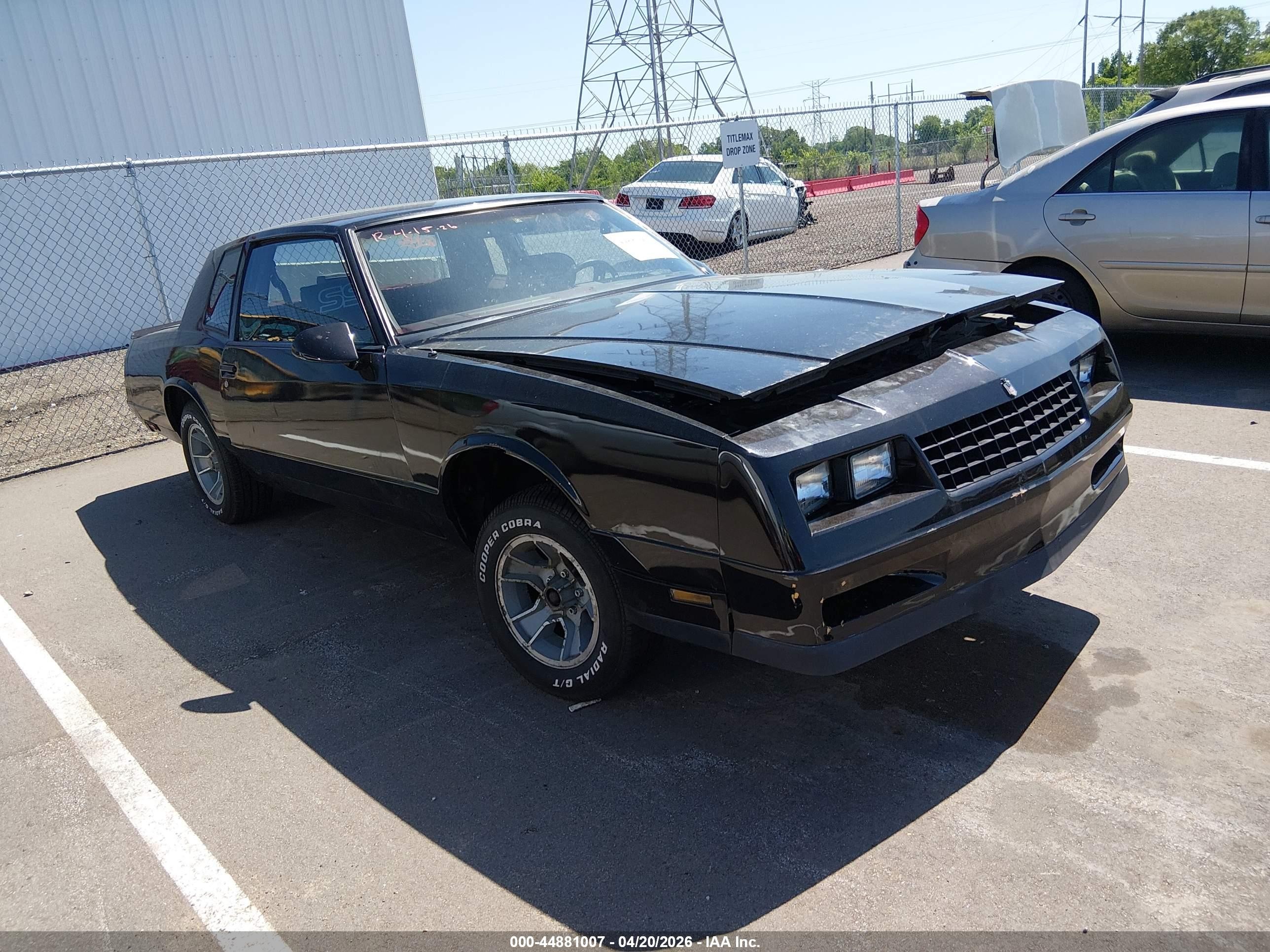 1986 Chevrolet Monte Carlo   Black vin: 1G1GZ37G7GR118215