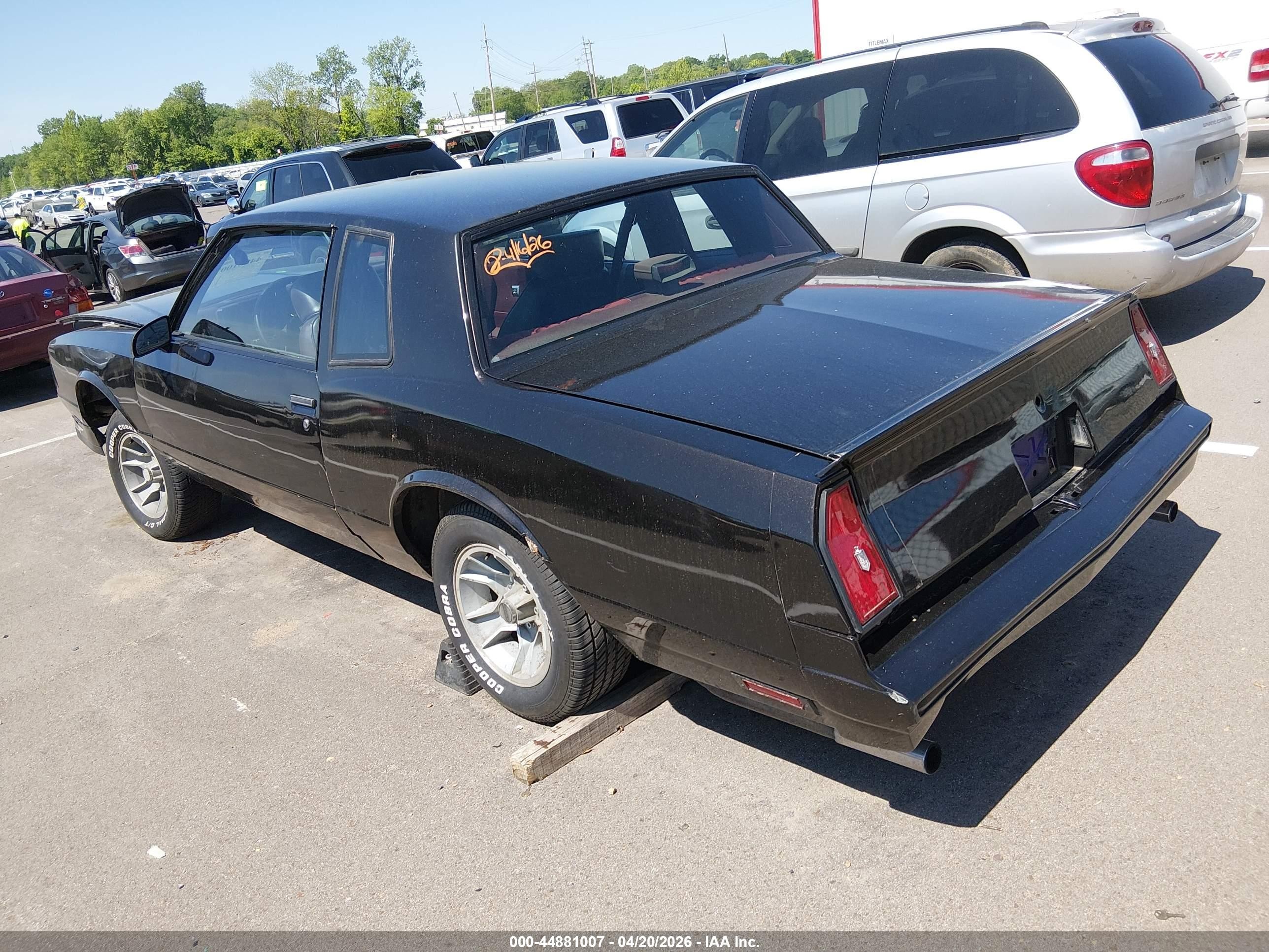 1986 Chevrolet Monte Carlo   Black vin: 1G1GZ37G7GR118215