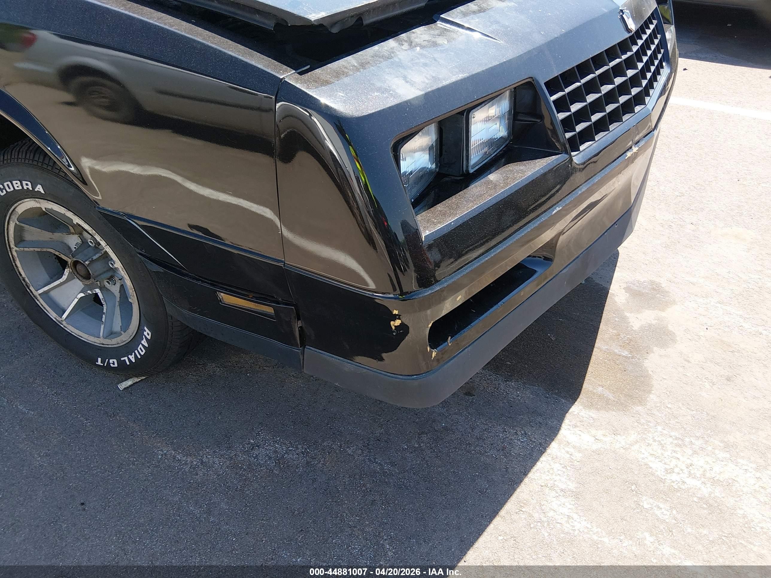 1986 Chevrolet Monte Carlo   Black vin: 1G1GZ37G7GR118215