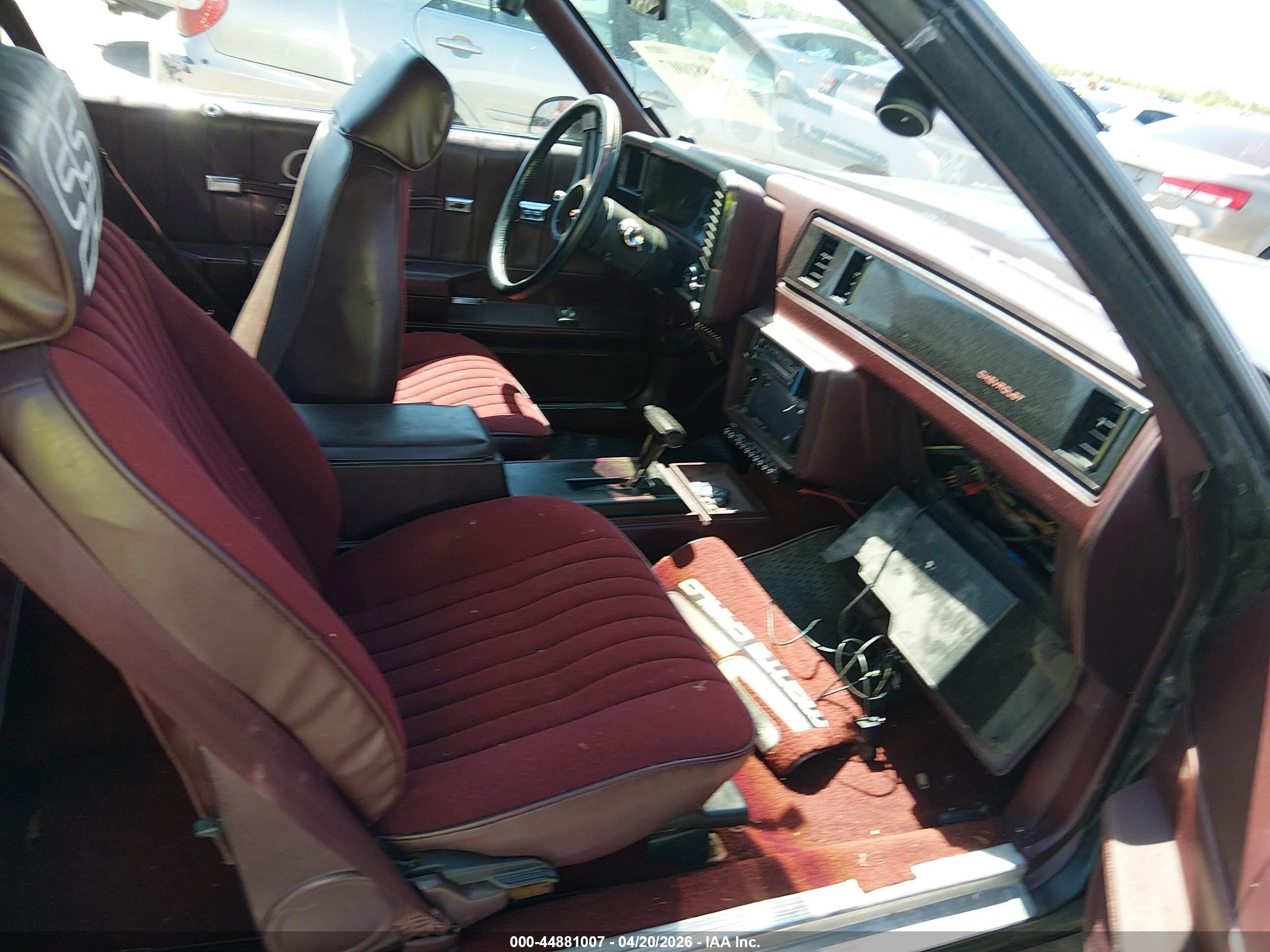 1986 Chevrolet Monte Carlo   Black vin: 1G1GZ37G7GR118215