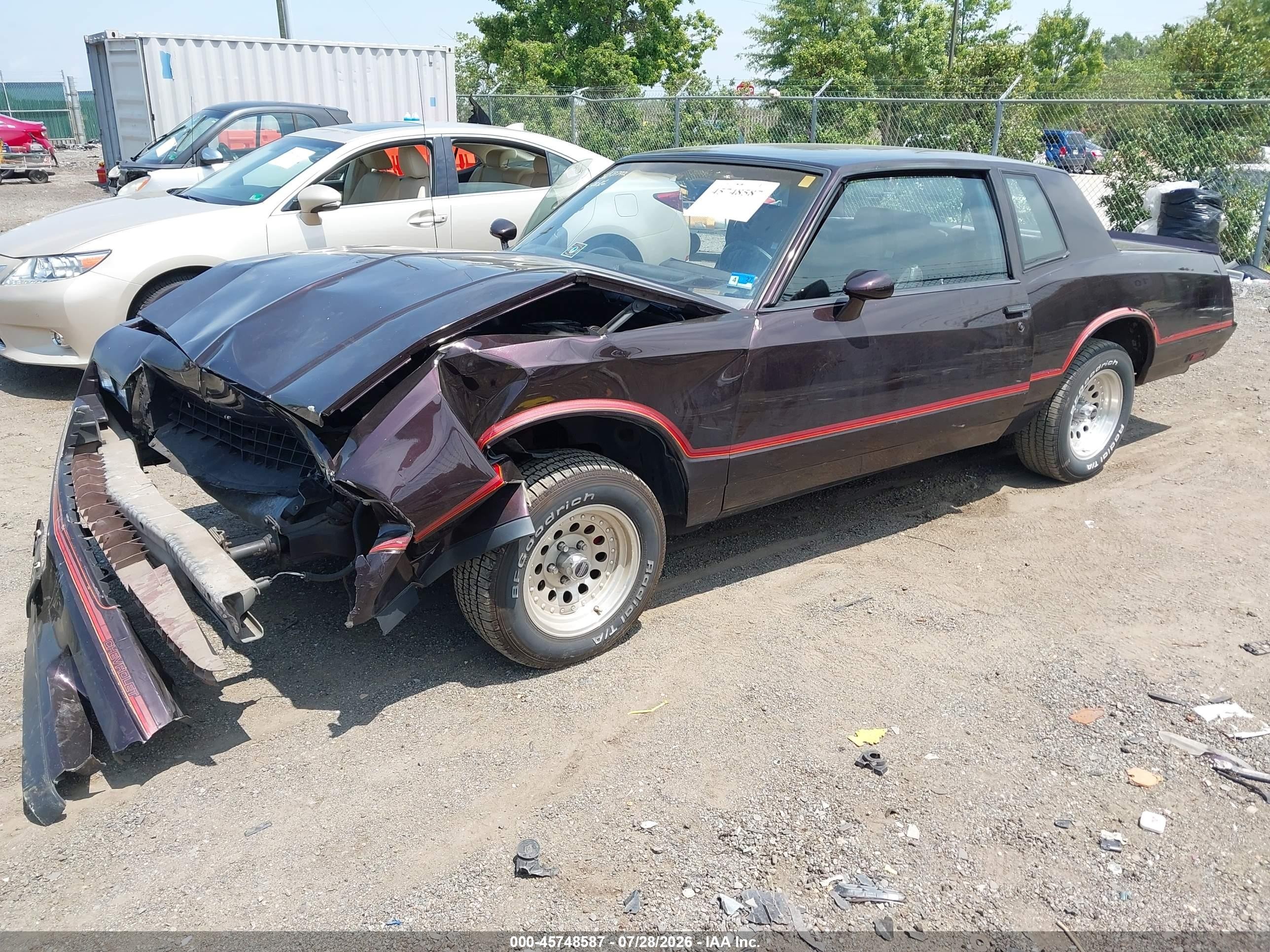 1985 Chevrolet Monte Carlo   Burgundy vin: 1G1GZ37GXFR109782