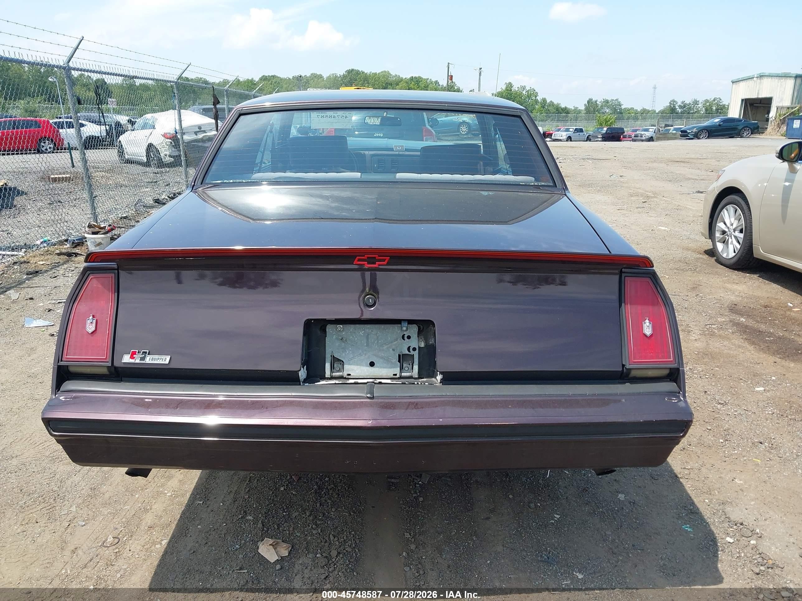 1985 Chevrolet Monte Carlo   Burgundy vin: 1G1GZ37GXFR109782