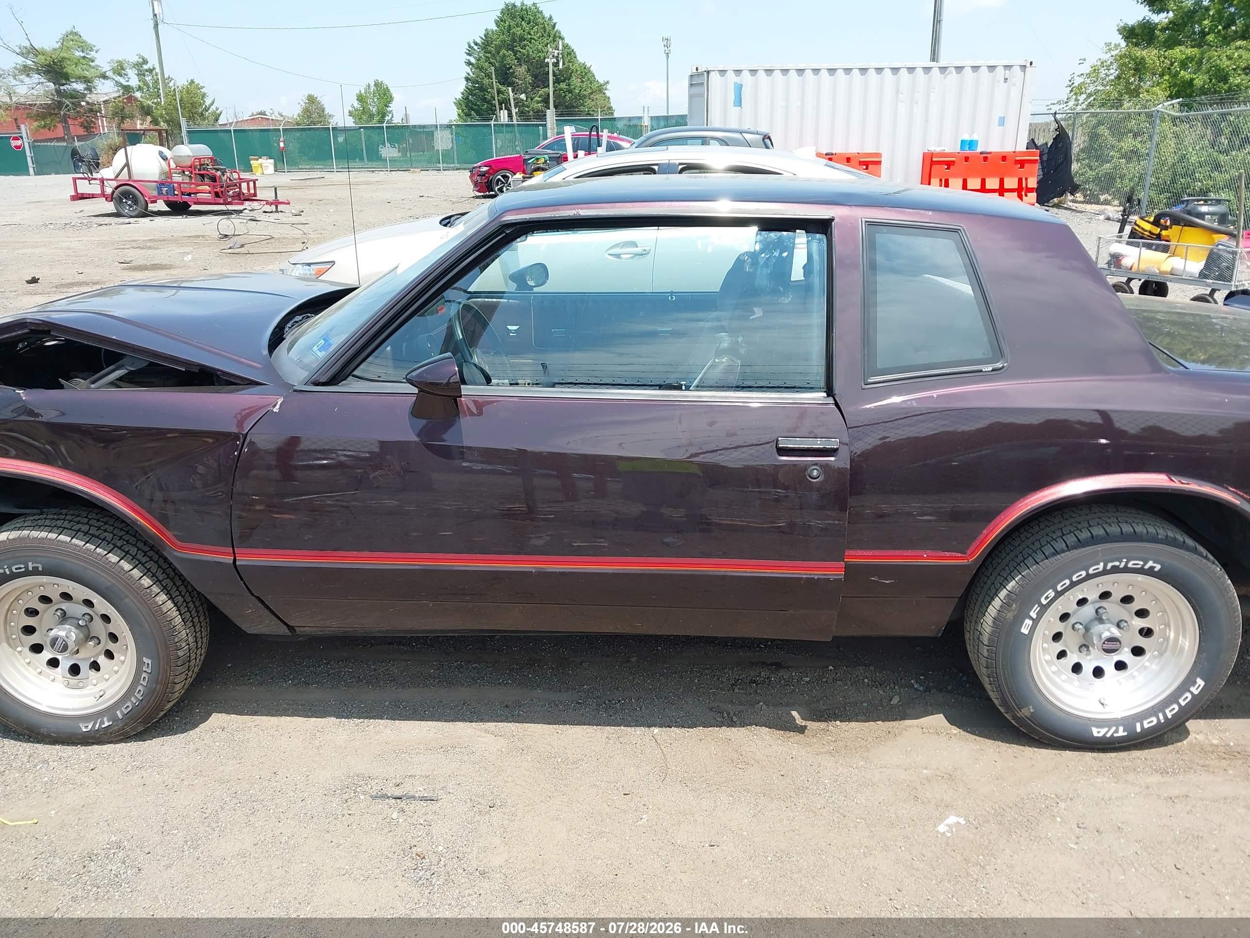 1985 Chevrolet Monte Carlo   Burgundy vin: 1G1GZ37GXFR109782