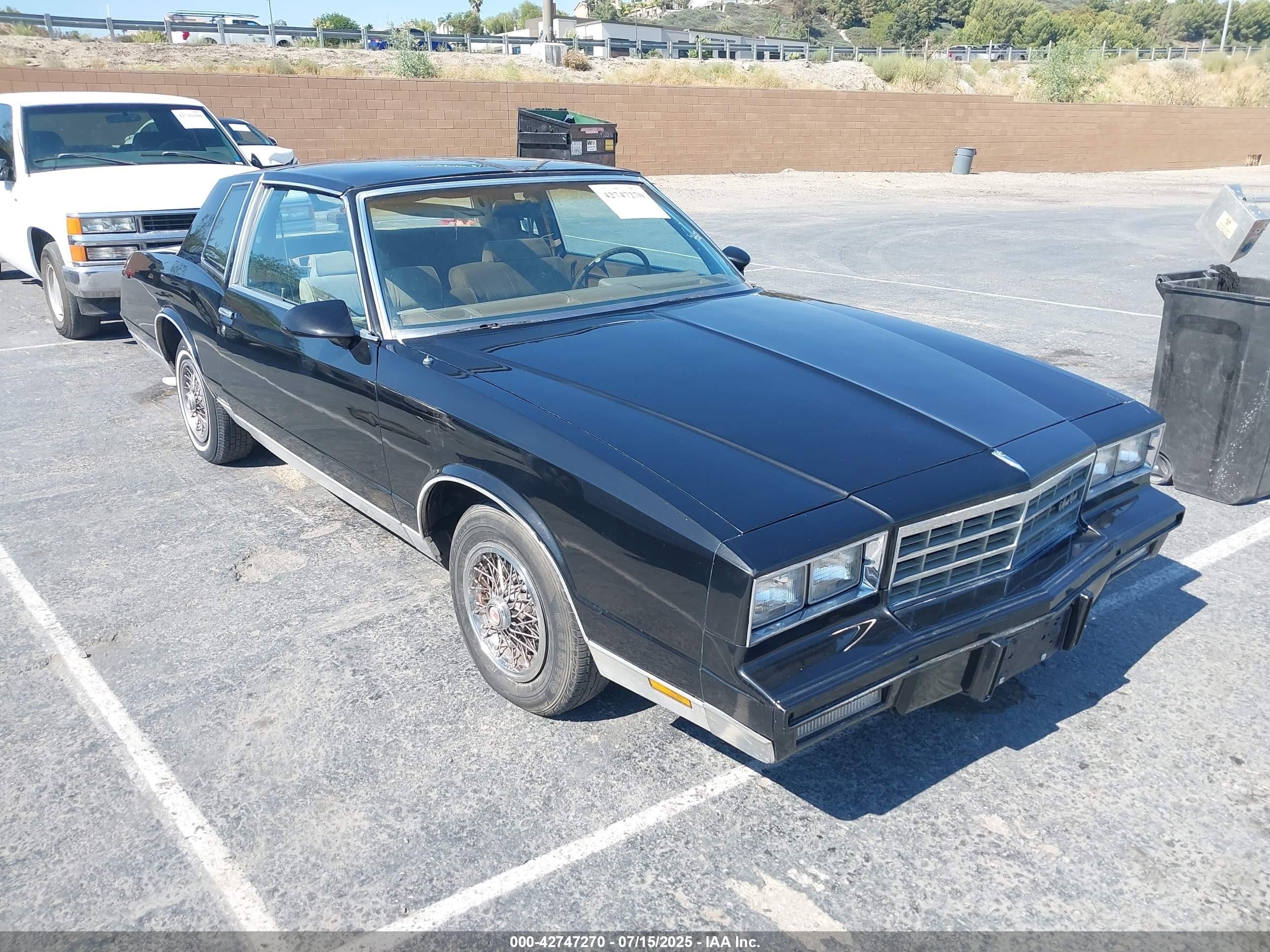1986 Chevrolet Monte Carlo   Black vin: 1G1GZ37H7GR117672
