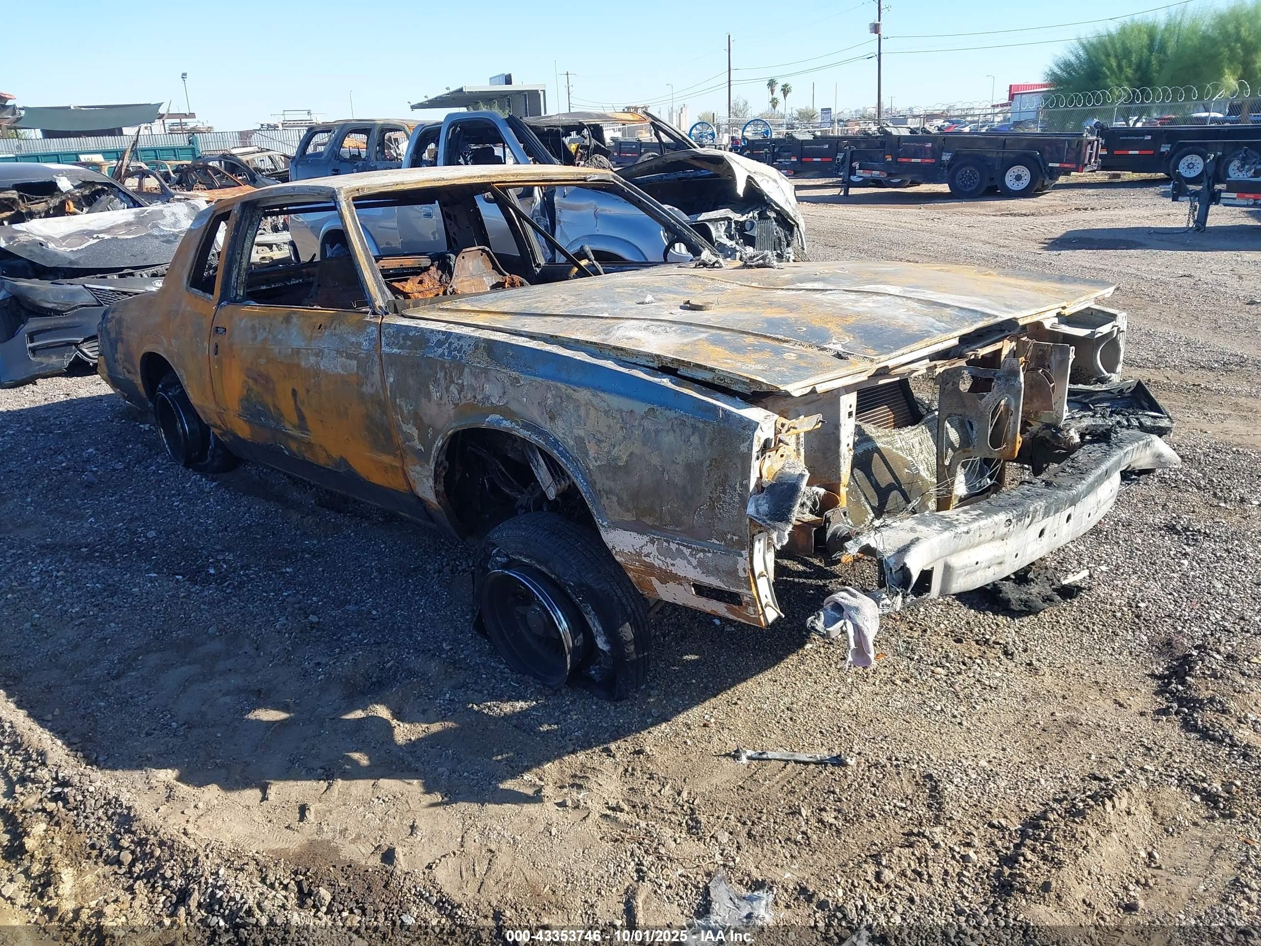 1985 Chevrolet Monte Carlo   Серый vin: 1G1GZ37Z1FR129601