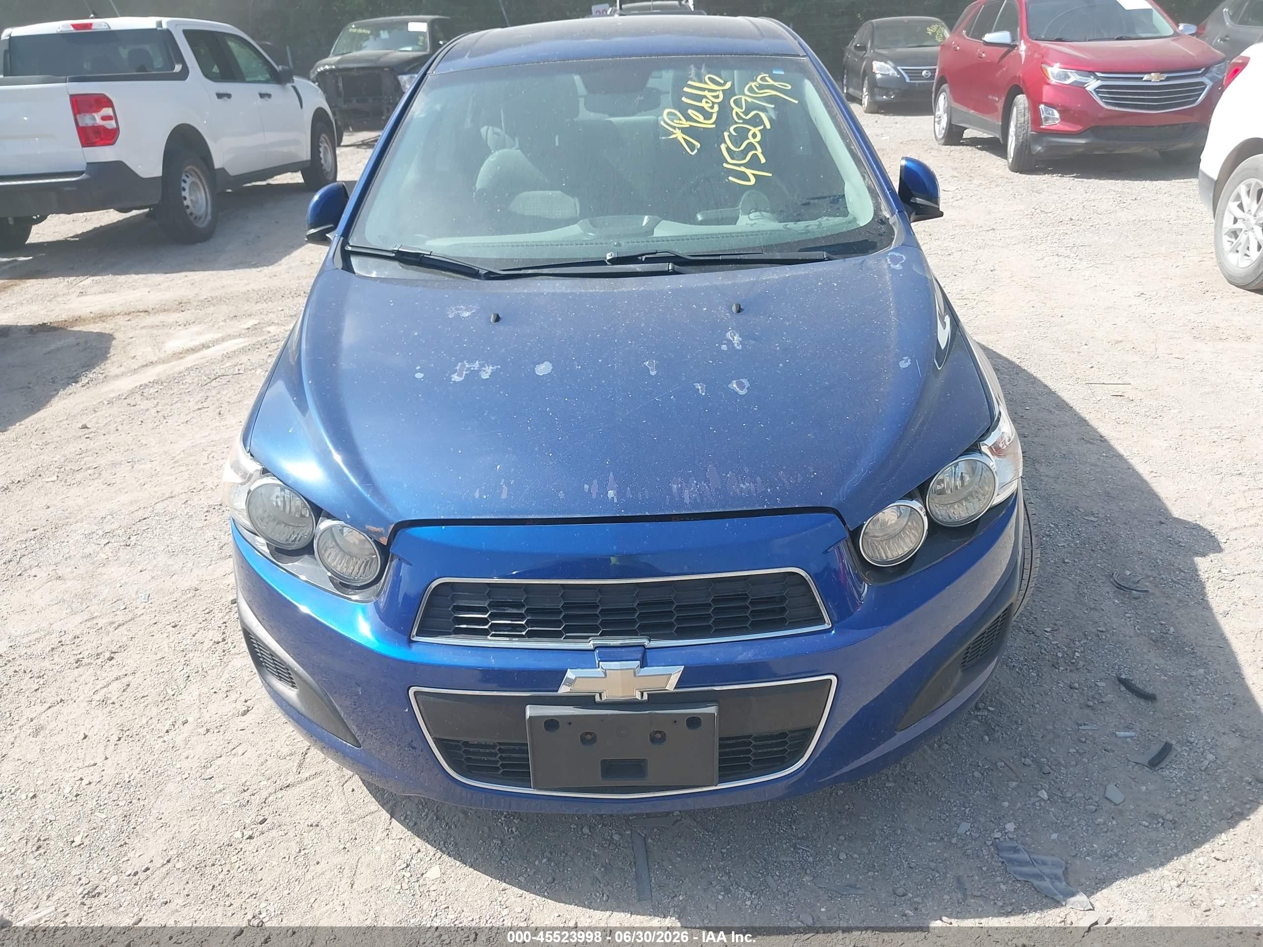 2012 Chevrolet Sonic 2ls Blue vin: 1G1JA5SH1C4216981