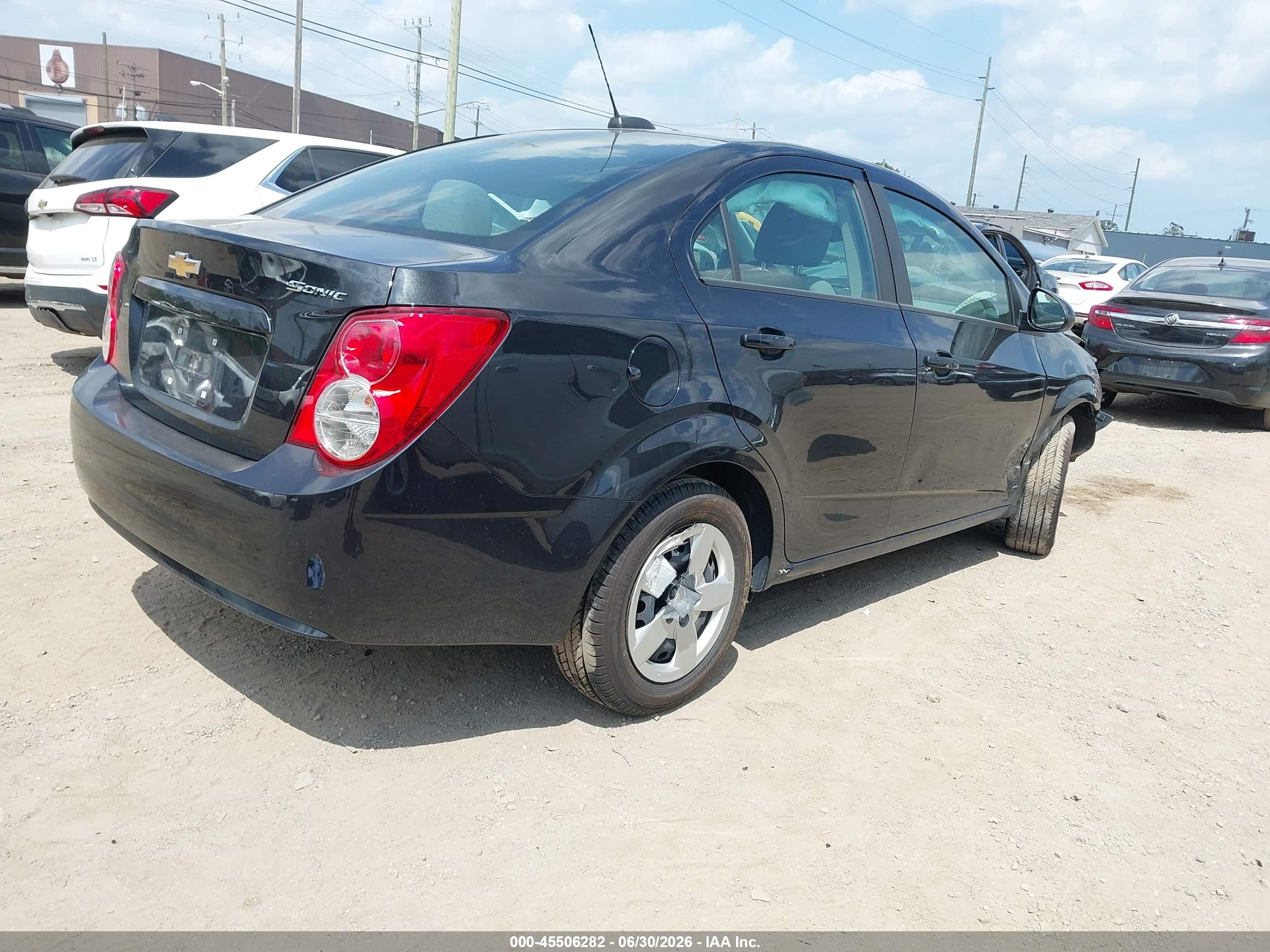 2015 Chevrolet Sonic Ls Auto Black vin: 1G1JA5SH1F4152879