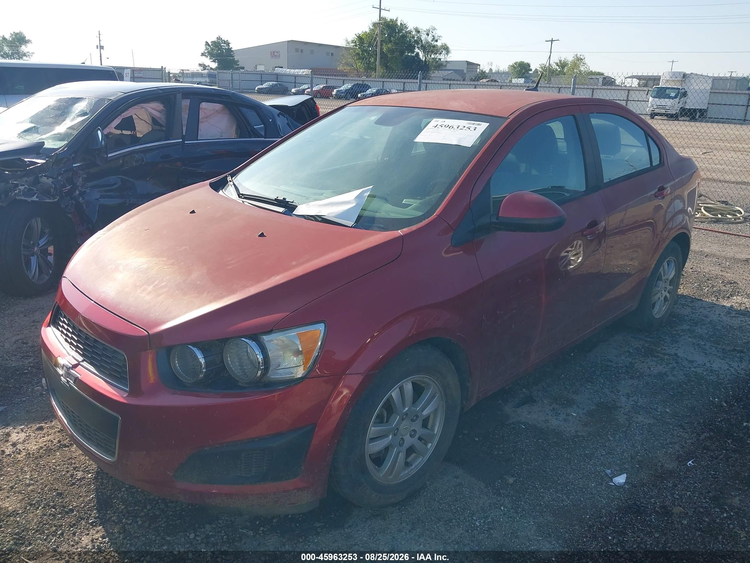 2012 Chevrolet Sonic 2ls Red vin: 1G1JA5SH2C4108935