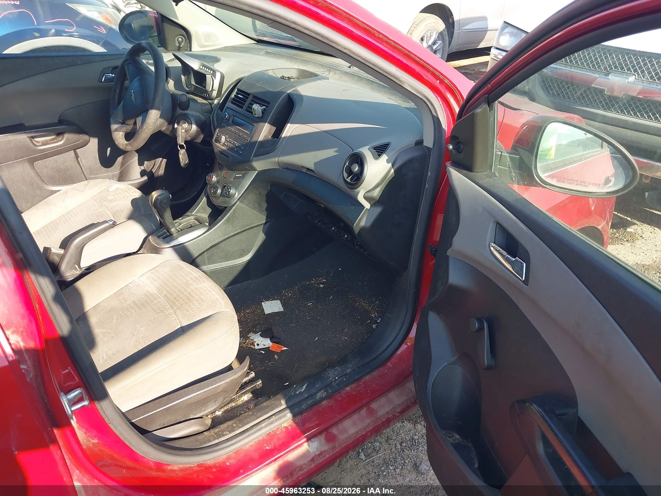 2012 Chevrolet Sonic 2ls Red vin: 1G1JA5SH2C4108935