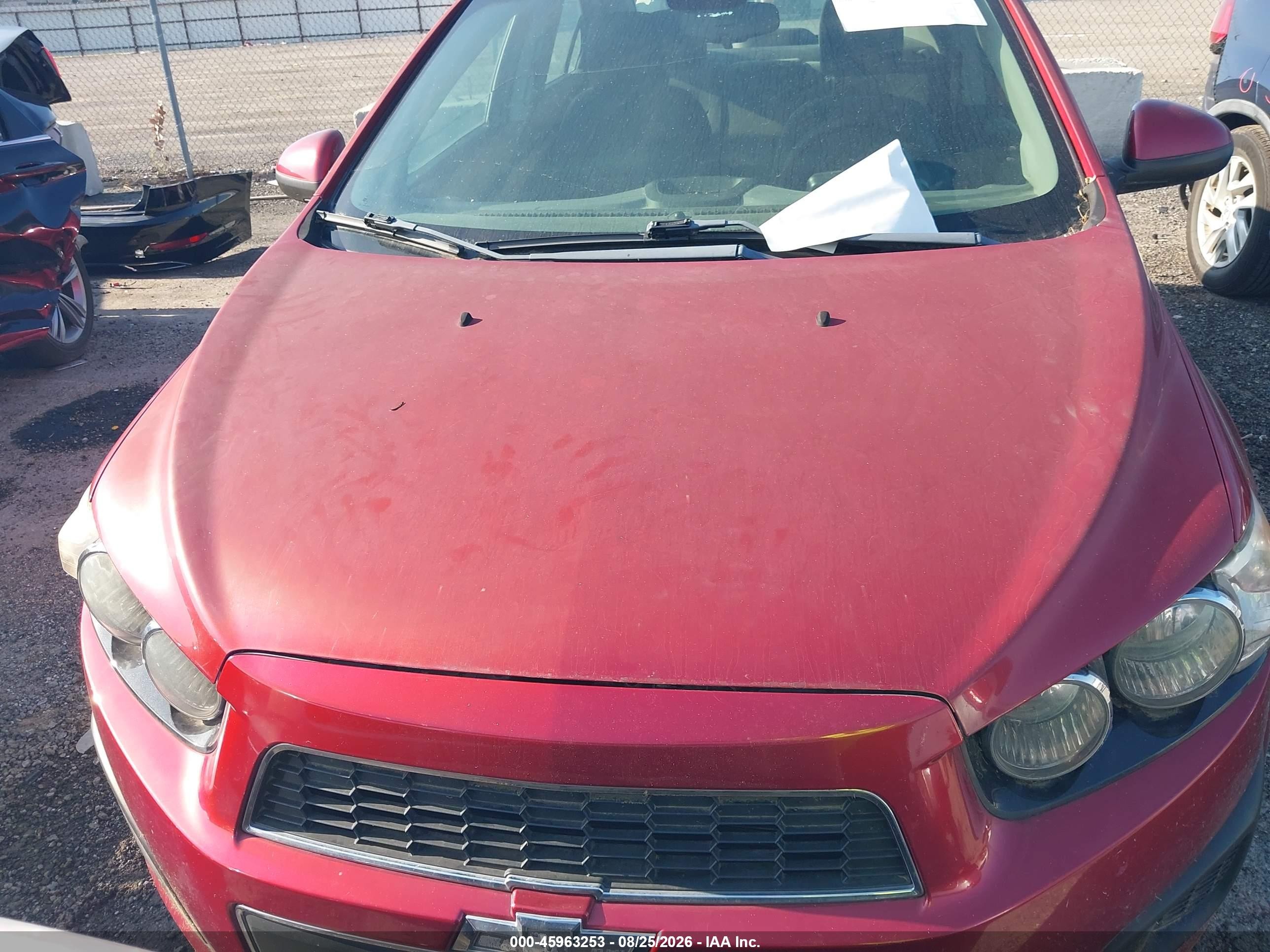2012 Chevrolet Sonic 2ls Red vin: 1G1JA5SH2C4108935