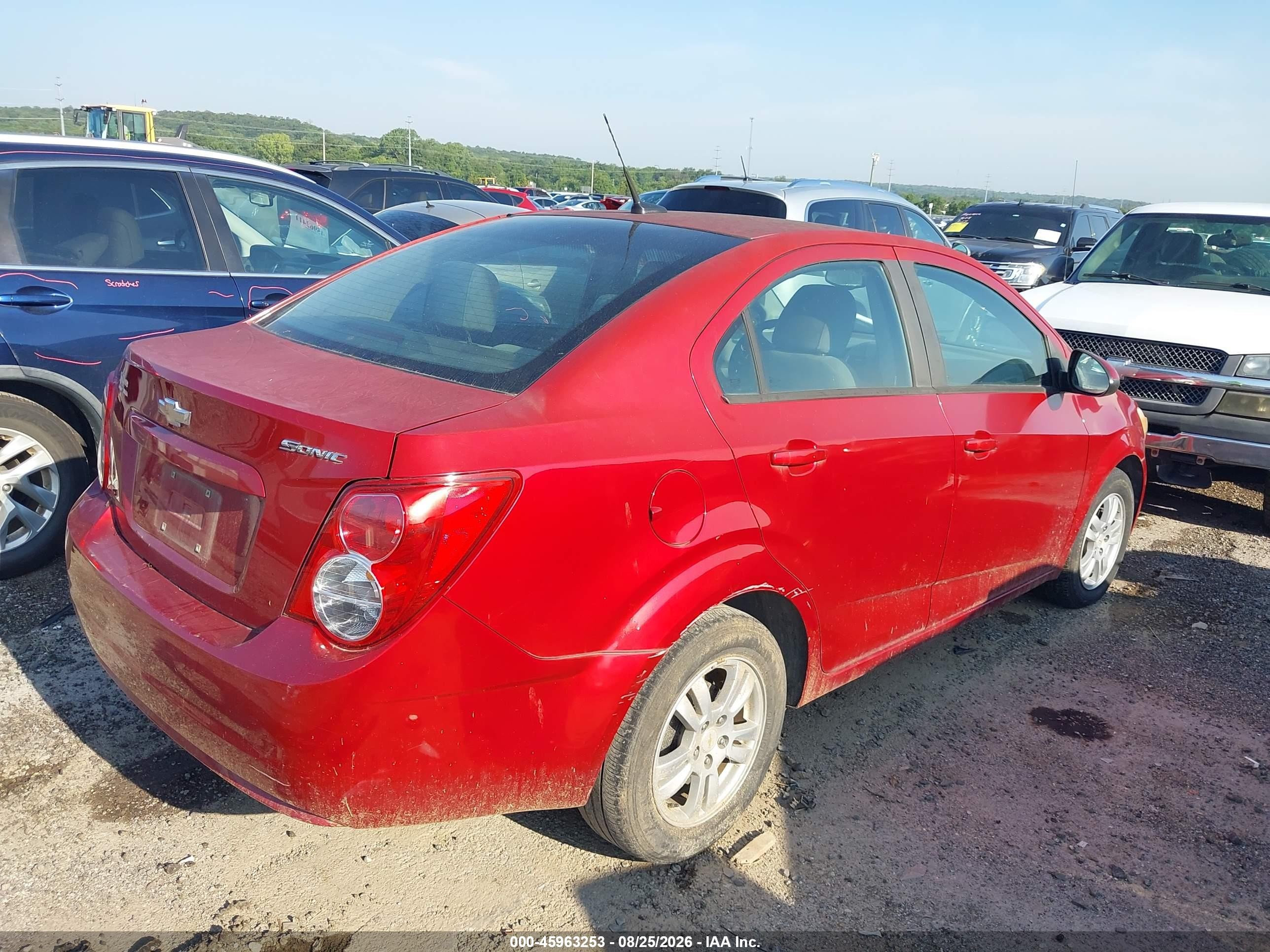 2012 Chevrolet Sonic 2ls Red vin: 1G1JA5SH2C4108935
