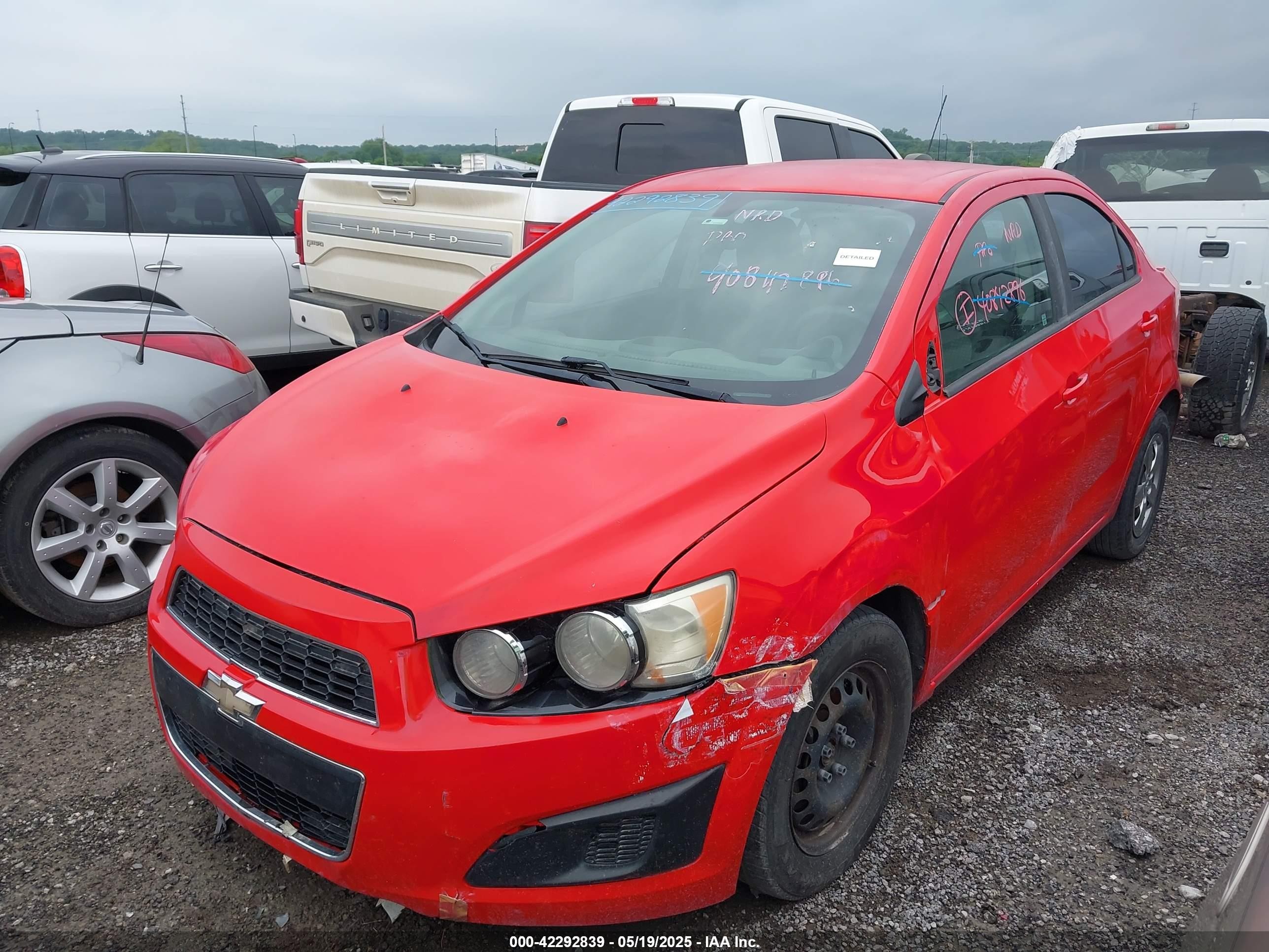 2015 Chevrolet Sonic Ls Auto Red vin: 1G1JA5SH2F4138408