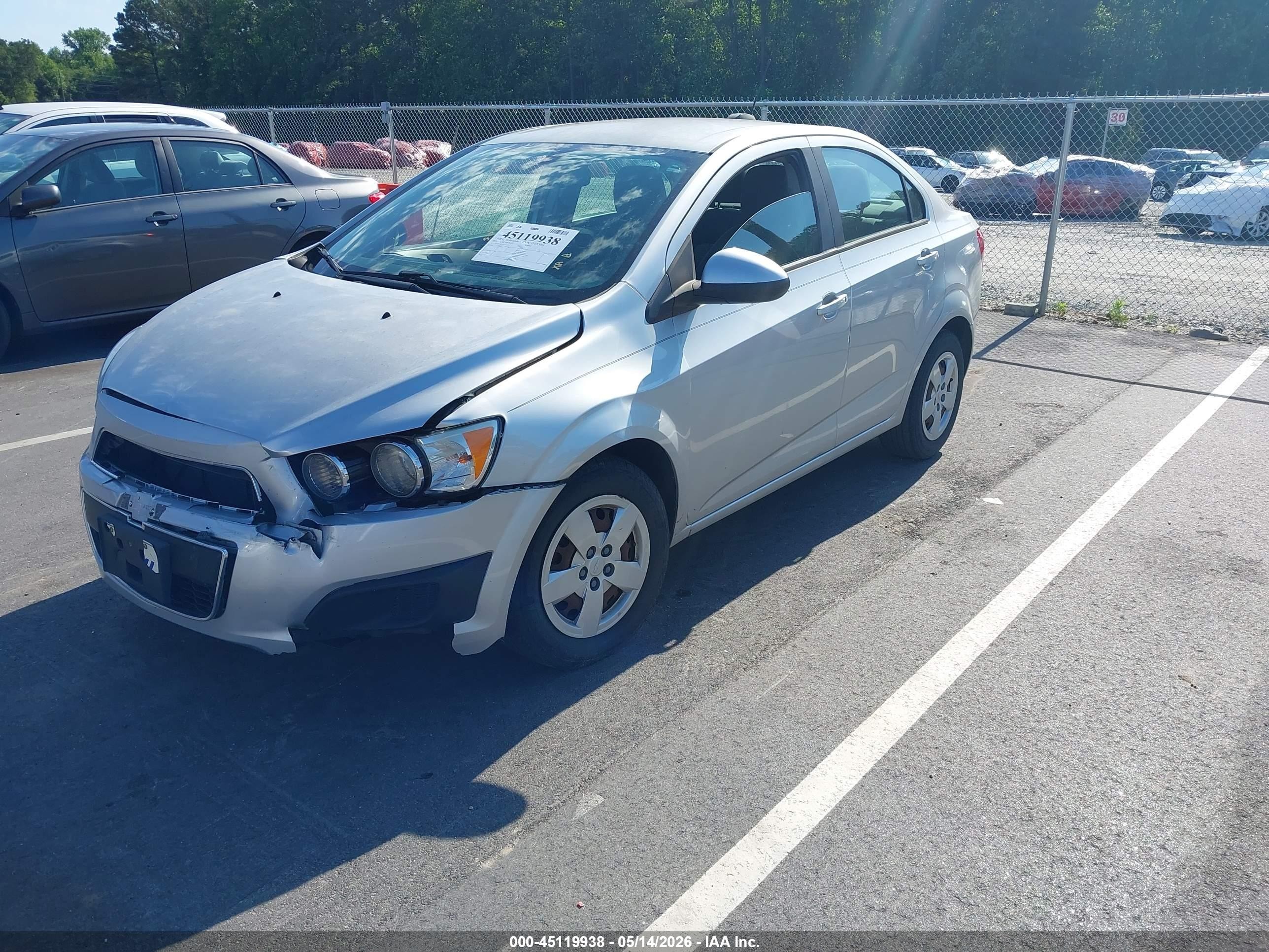2015 Chevrolet Sonic Ls Auto Gray vin: 1G1JA5SH3F4216890