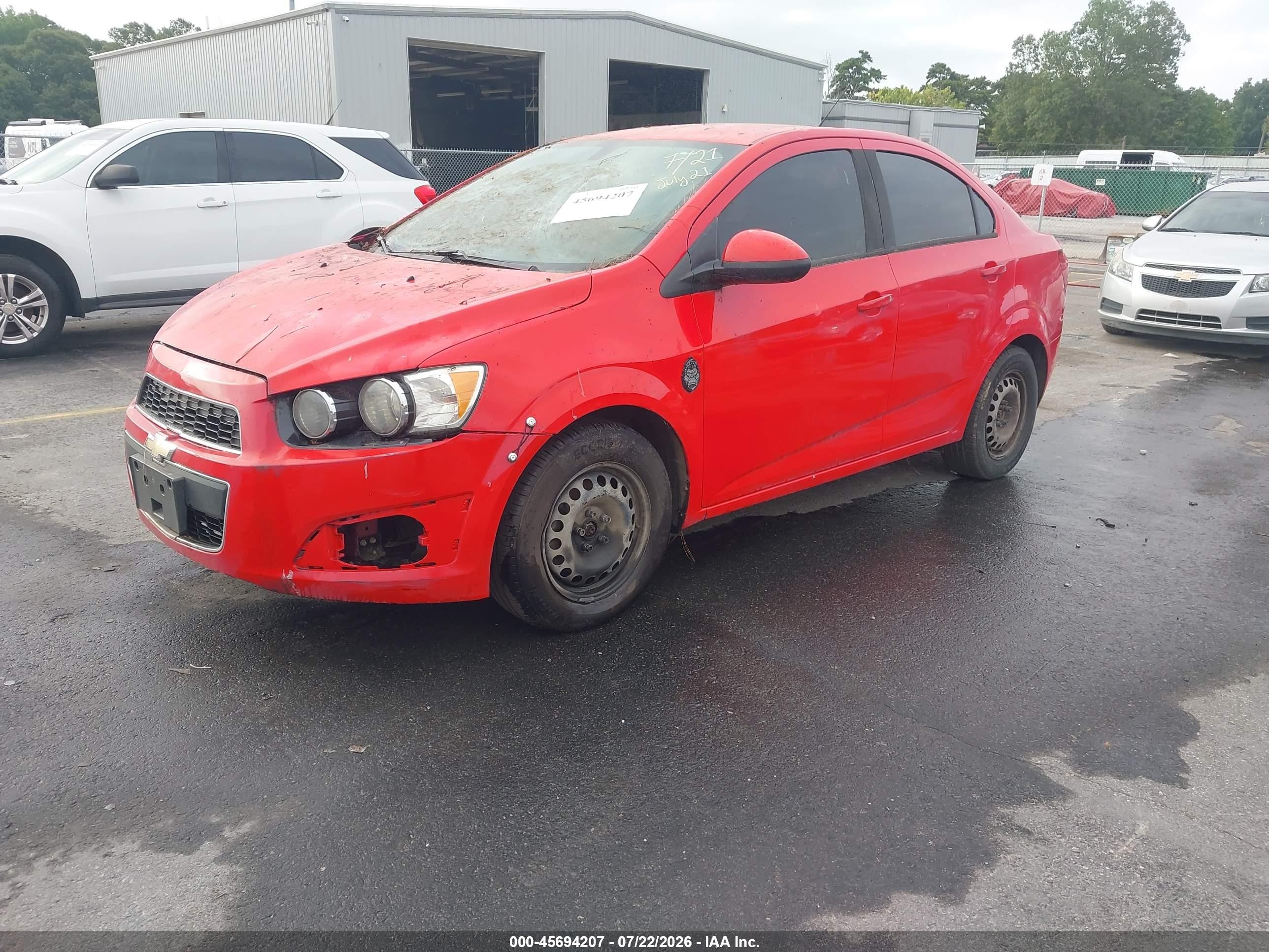 2015 Chevrolet Sonic Ls Auto Red vin: 1G1JA5SH3F4220535