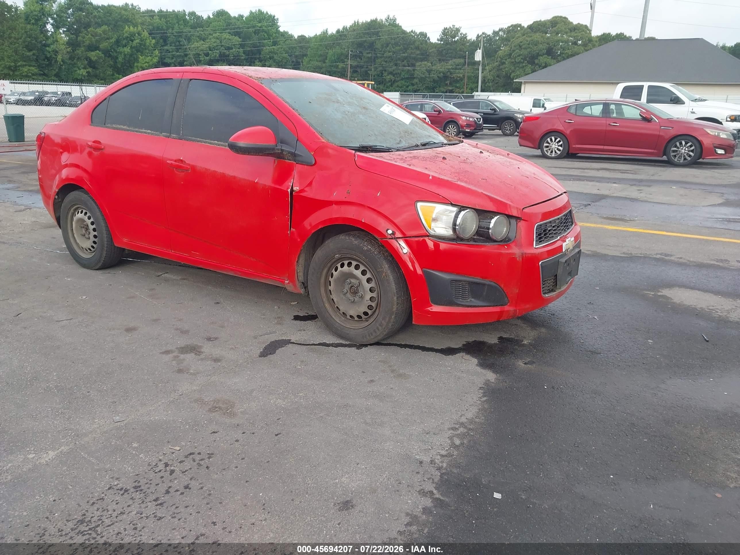 2015 Chevrolet Sonic Ls Auto Красный vin: 1G1JA5SH3F4220535