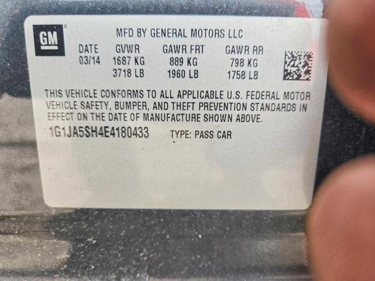 2014 Chevrolet Sonic Ls Black vin: 1G1JA5SH4E4180433