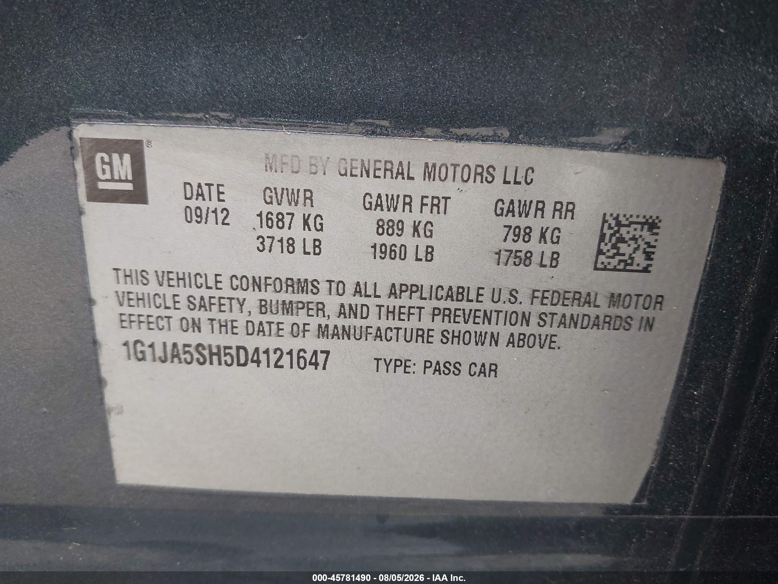 2013 Chevrolet Sonic Ls Auto Gray vin: 1G1JA5SH5D4121647