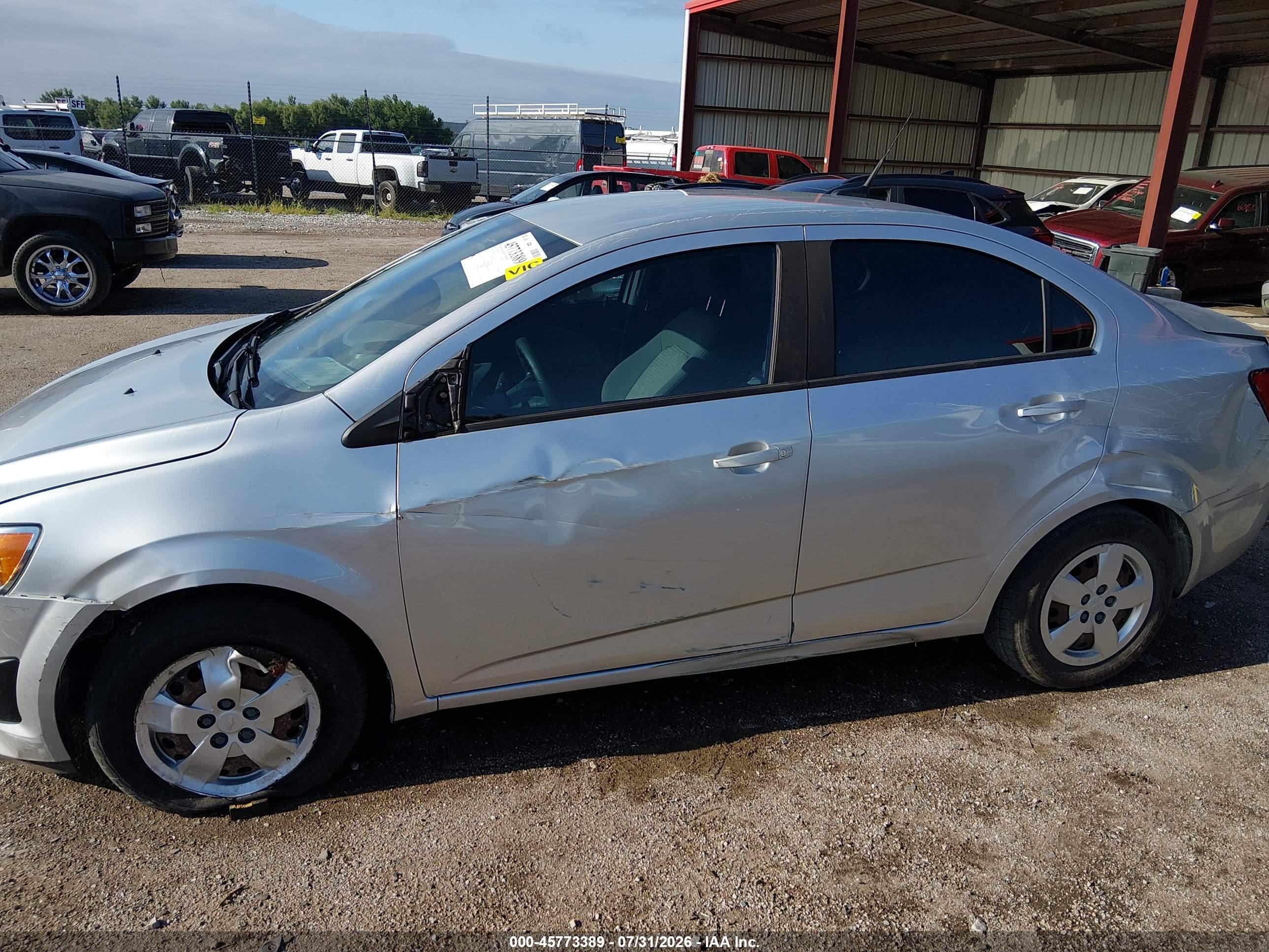 2014 Chevrolet Sonic Ls Auto Silver vin: 1G1JA5SH5E4168369