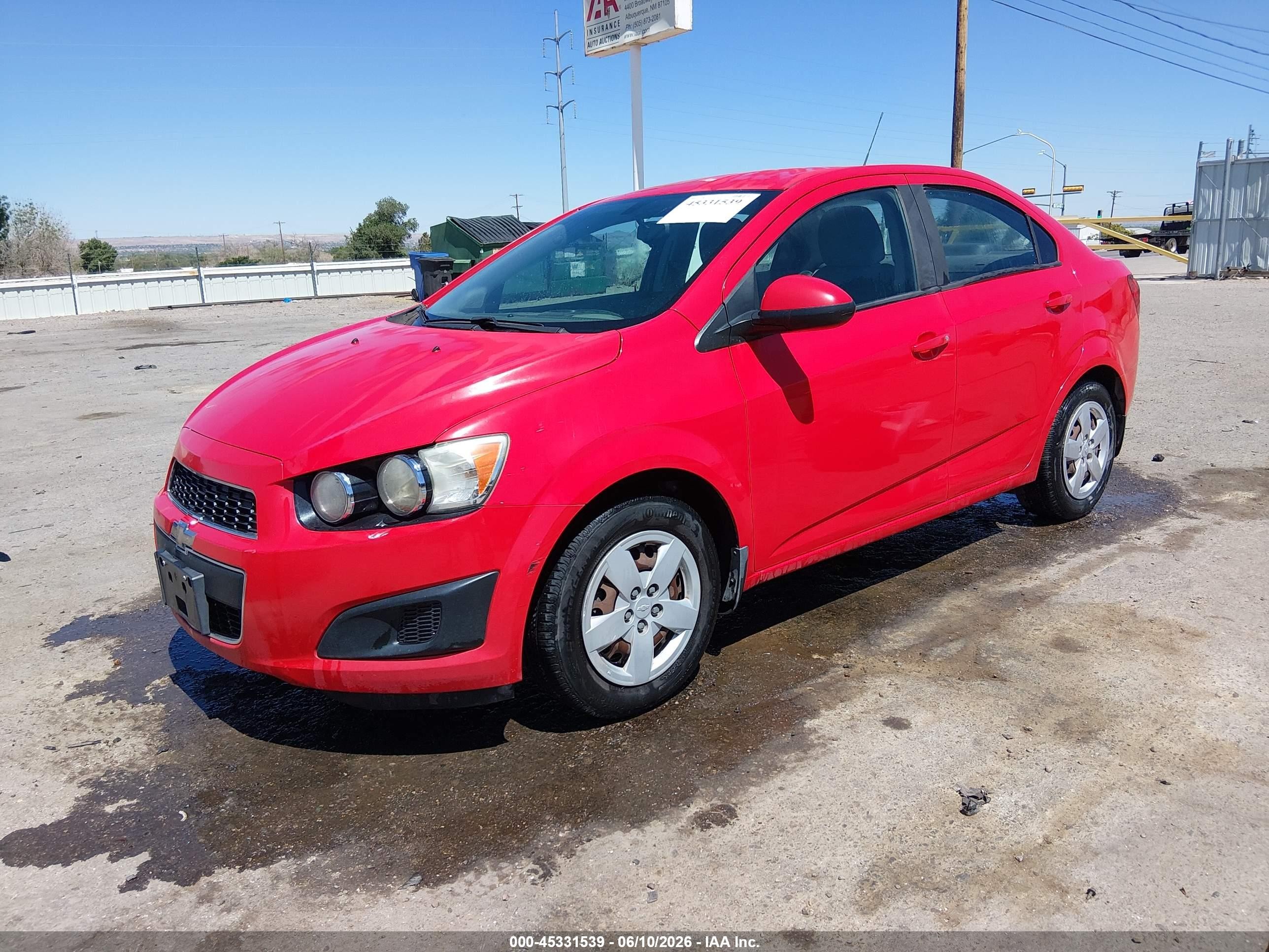 2015 Chevrolet Sonic Ls Auto Red vin: 1G1JA5SH6F4127797