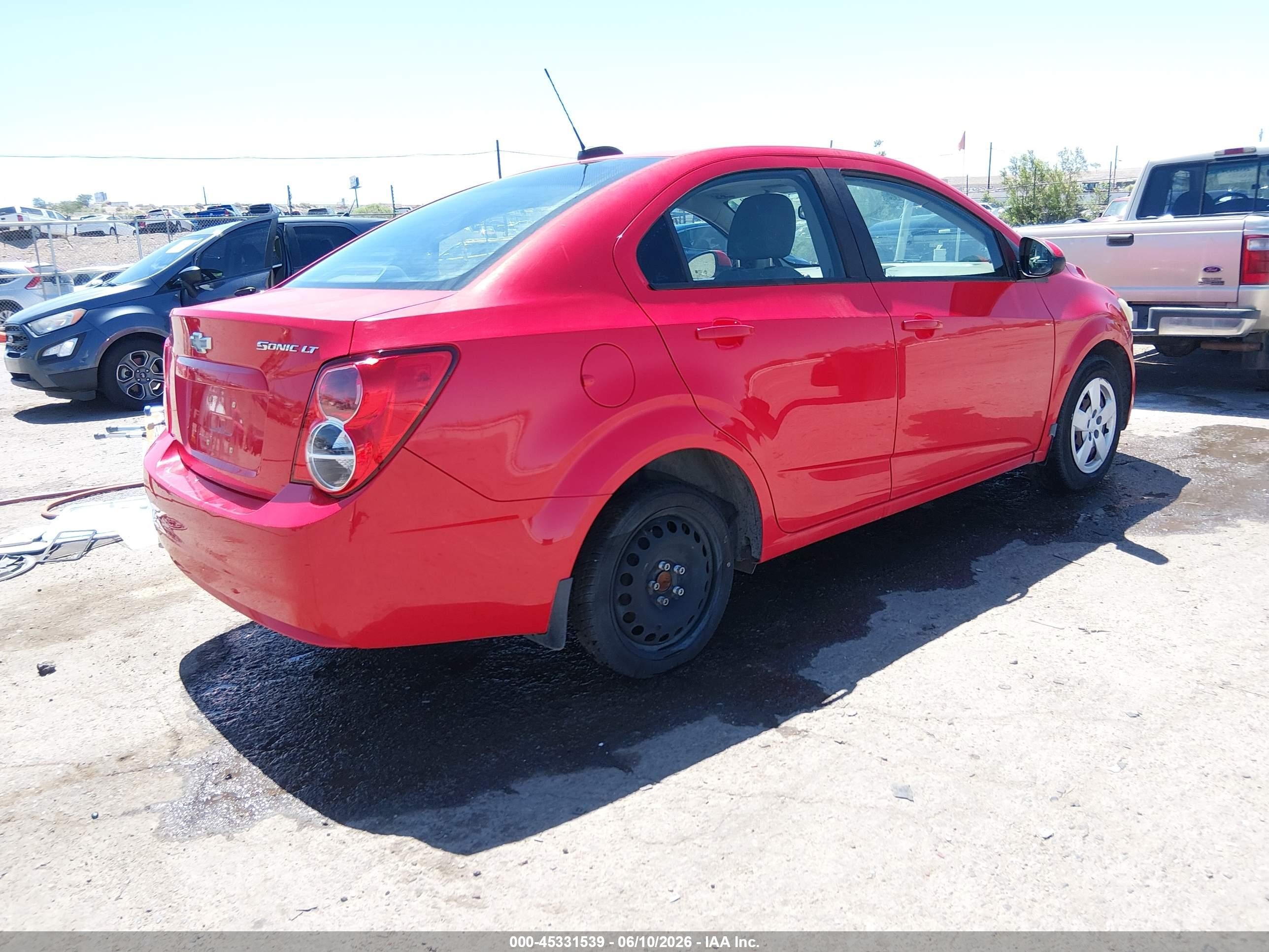 2015 Chevrolet Sonic Ls Auto Red vin: 1G1JA5SH6F4127797