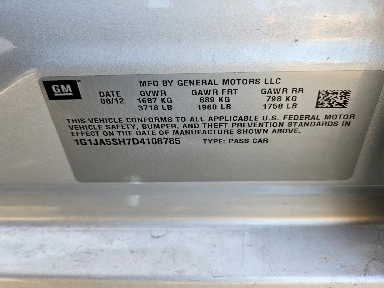 2013 Chevrolet Sonic Ls Silver vin: 1G1JA5SH7D4108785