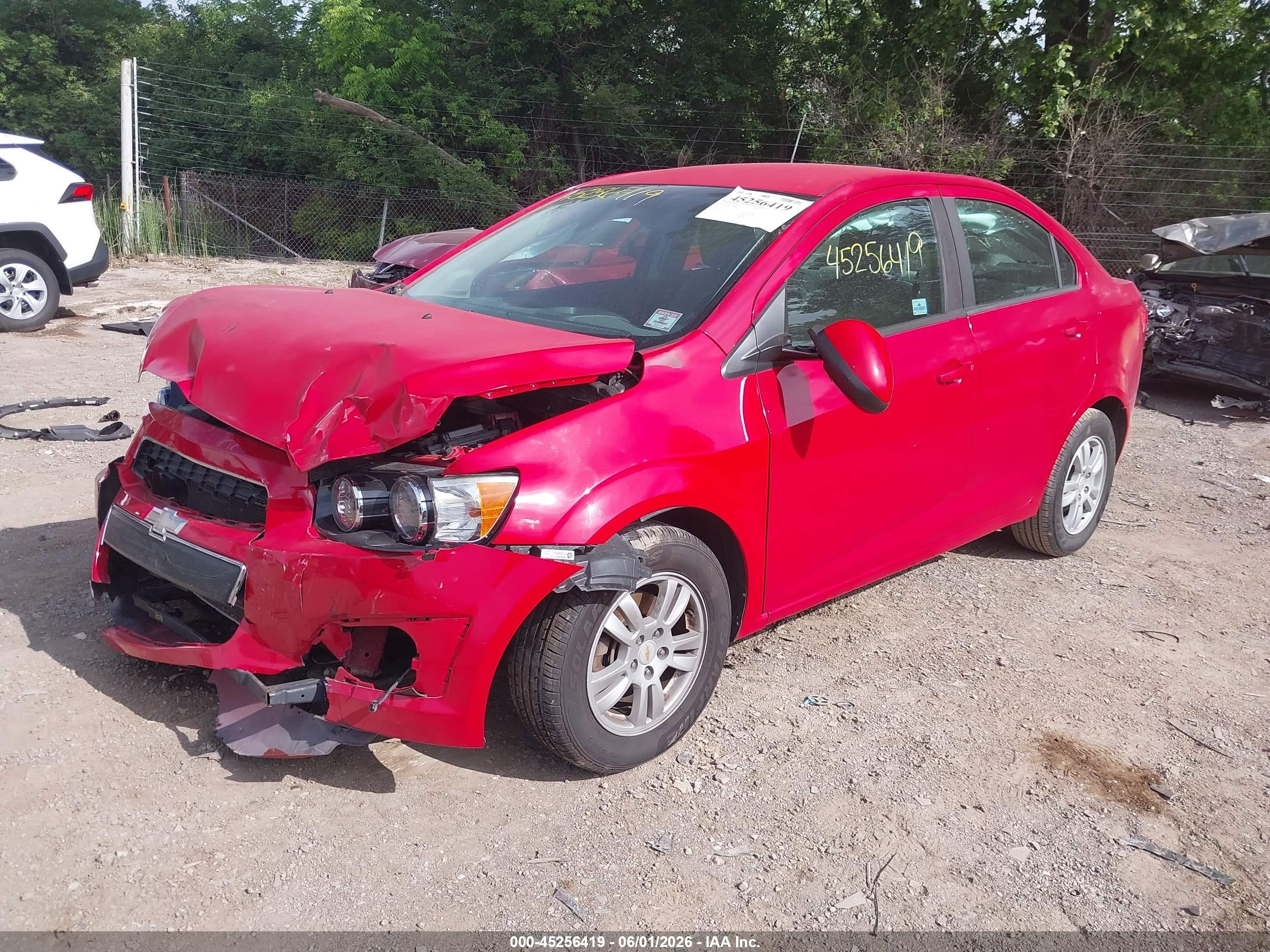 2012 Chevrolet Sonic 2ls Red vin: 1G1JA5SH8C4140546