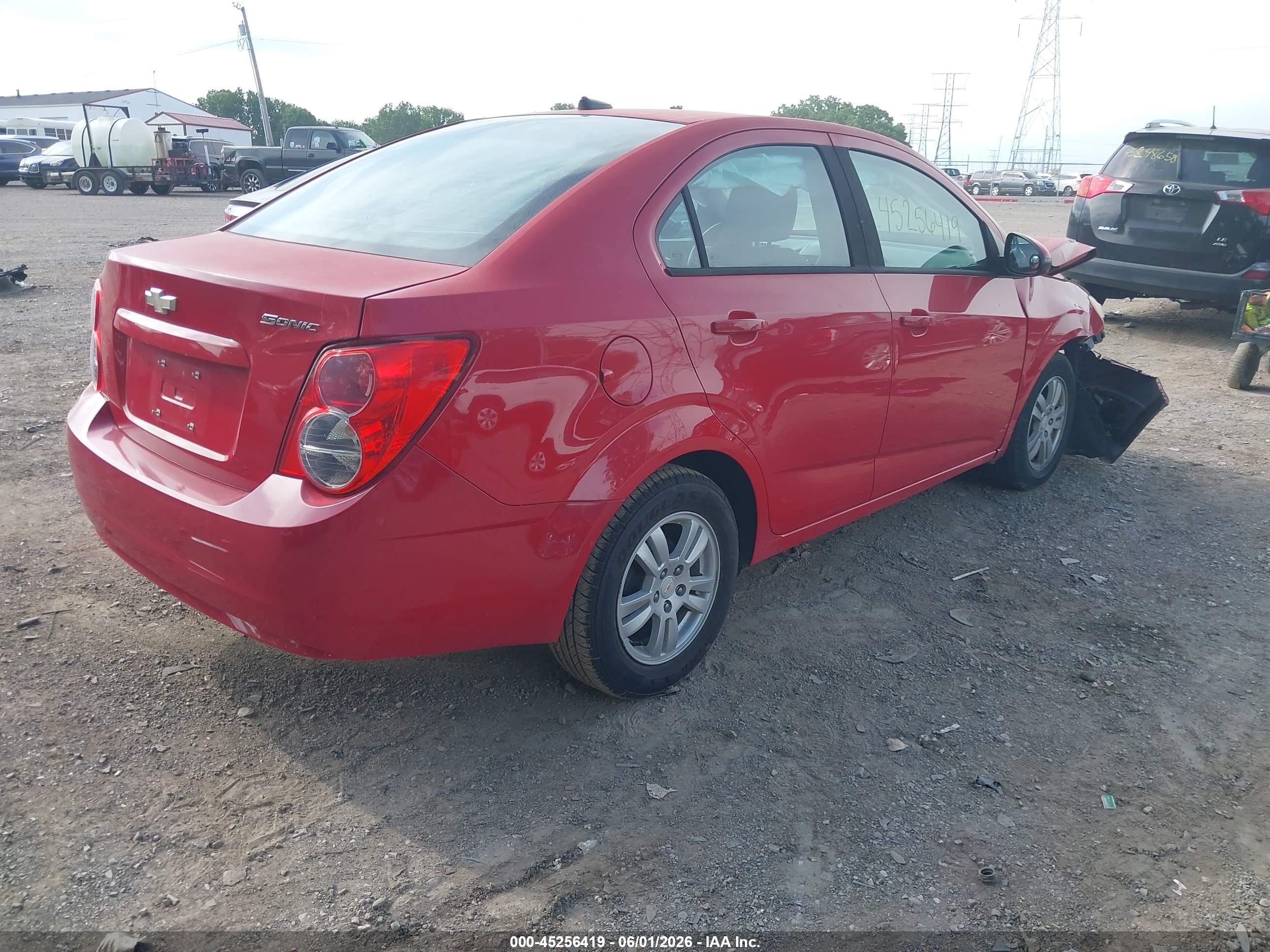 2012 Chevrolet Sonic 2ls Red vin: 1G1JA5SH8C4140546