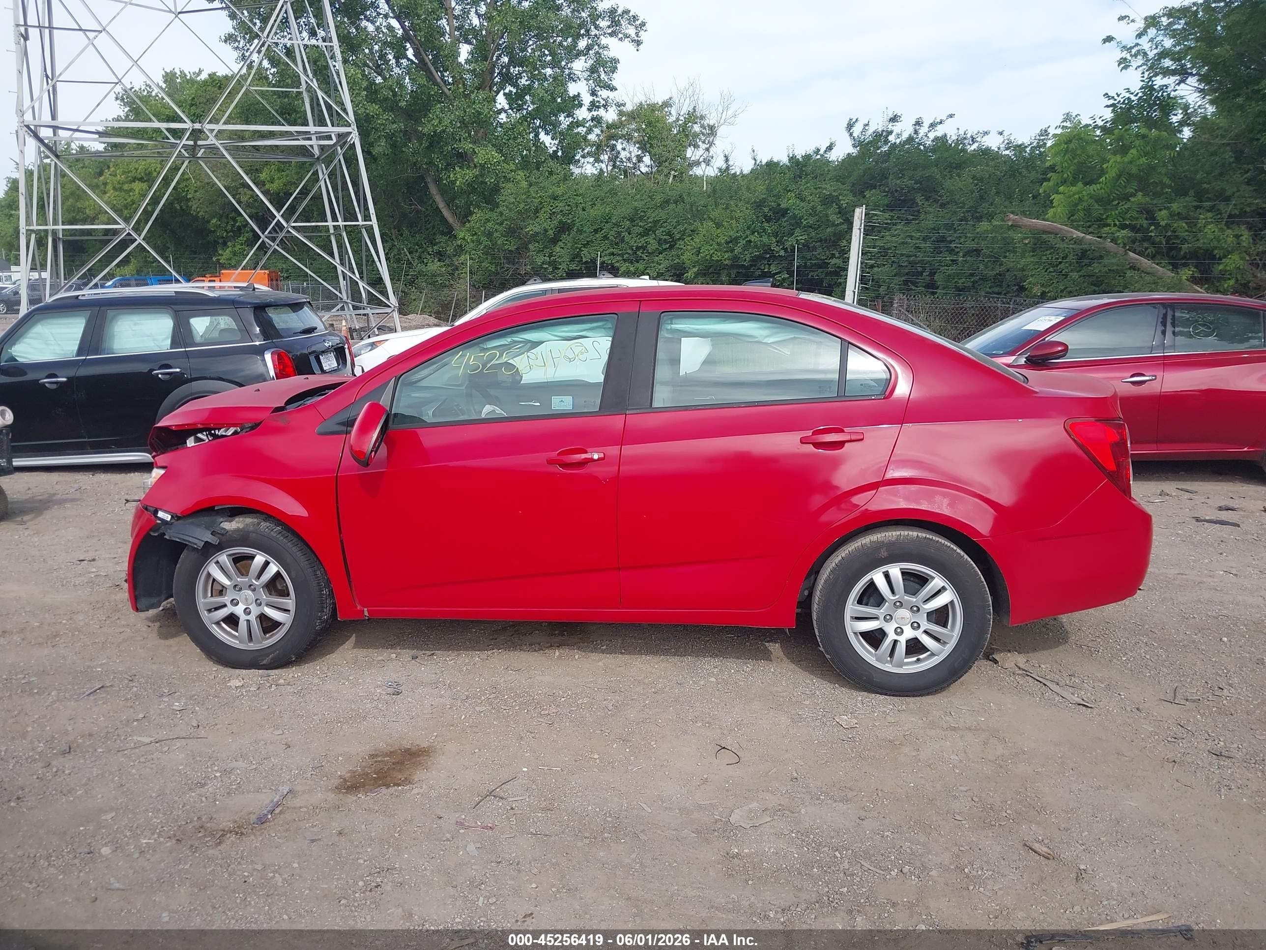2012 Chevrolet Sonic 2ls Red vin: 1G1JA5SH8C4140546