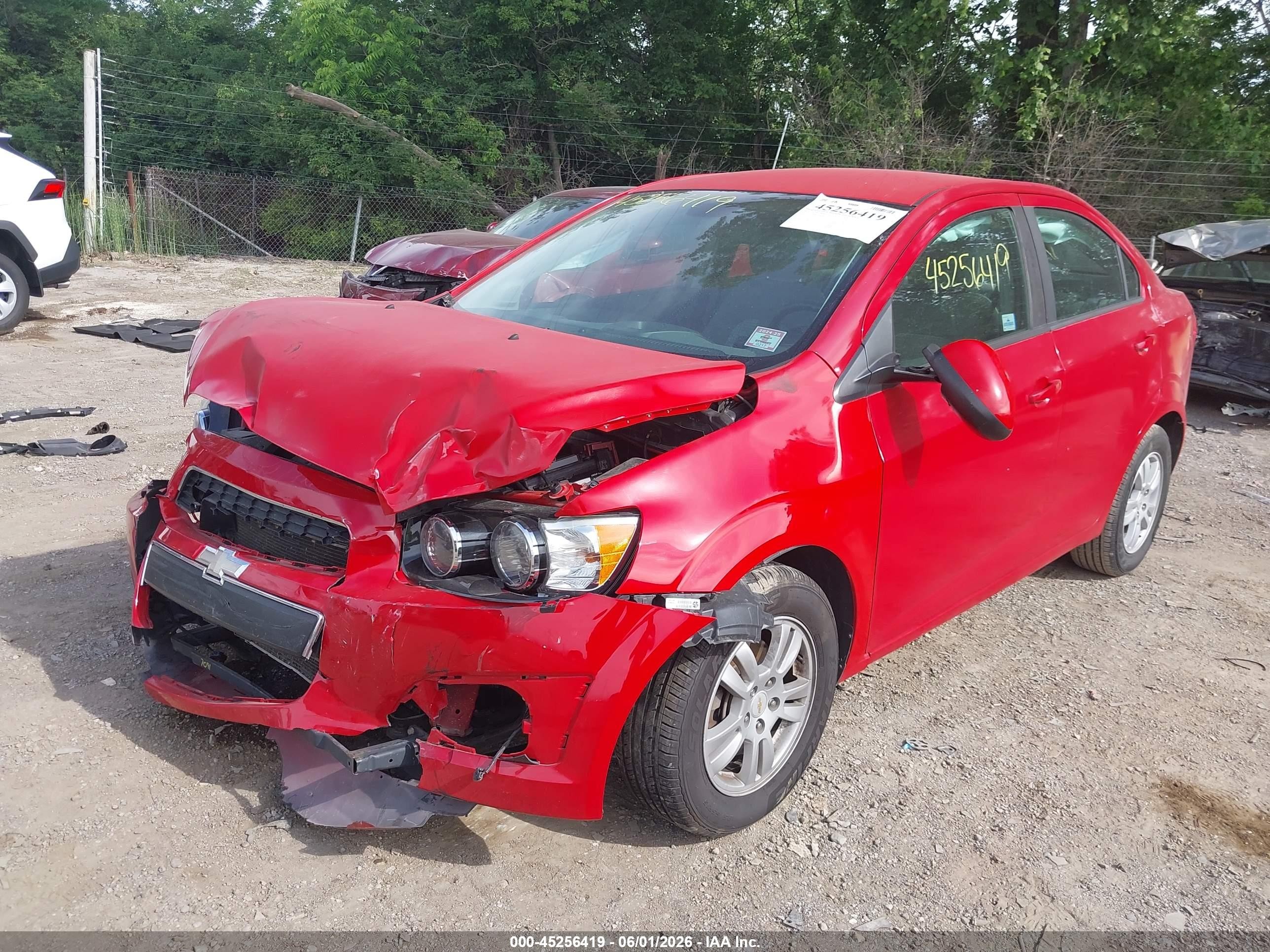 2012 Chevrolet Sonic 2ls Red vin: 1G1JA5SH8C4140546