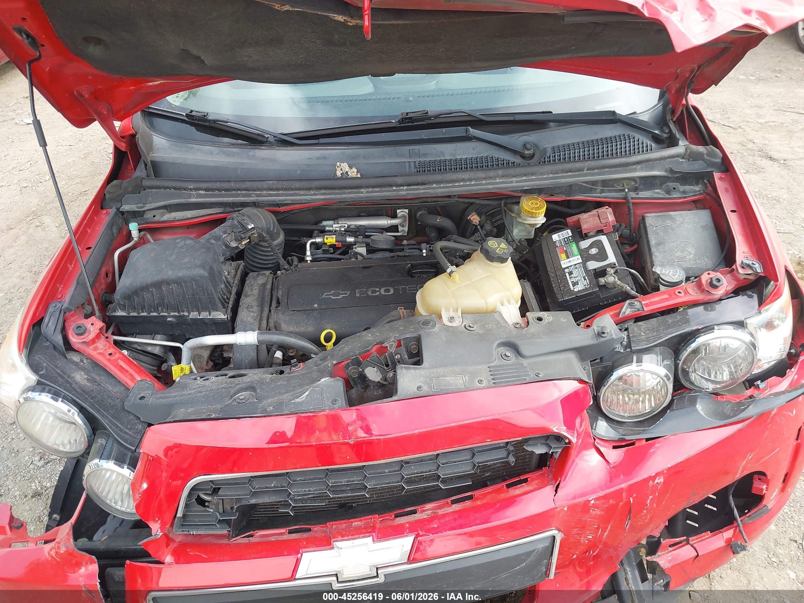 2012 Chevrolet Sonic 2ls Red vin: 1G1JA5SH8C4140546