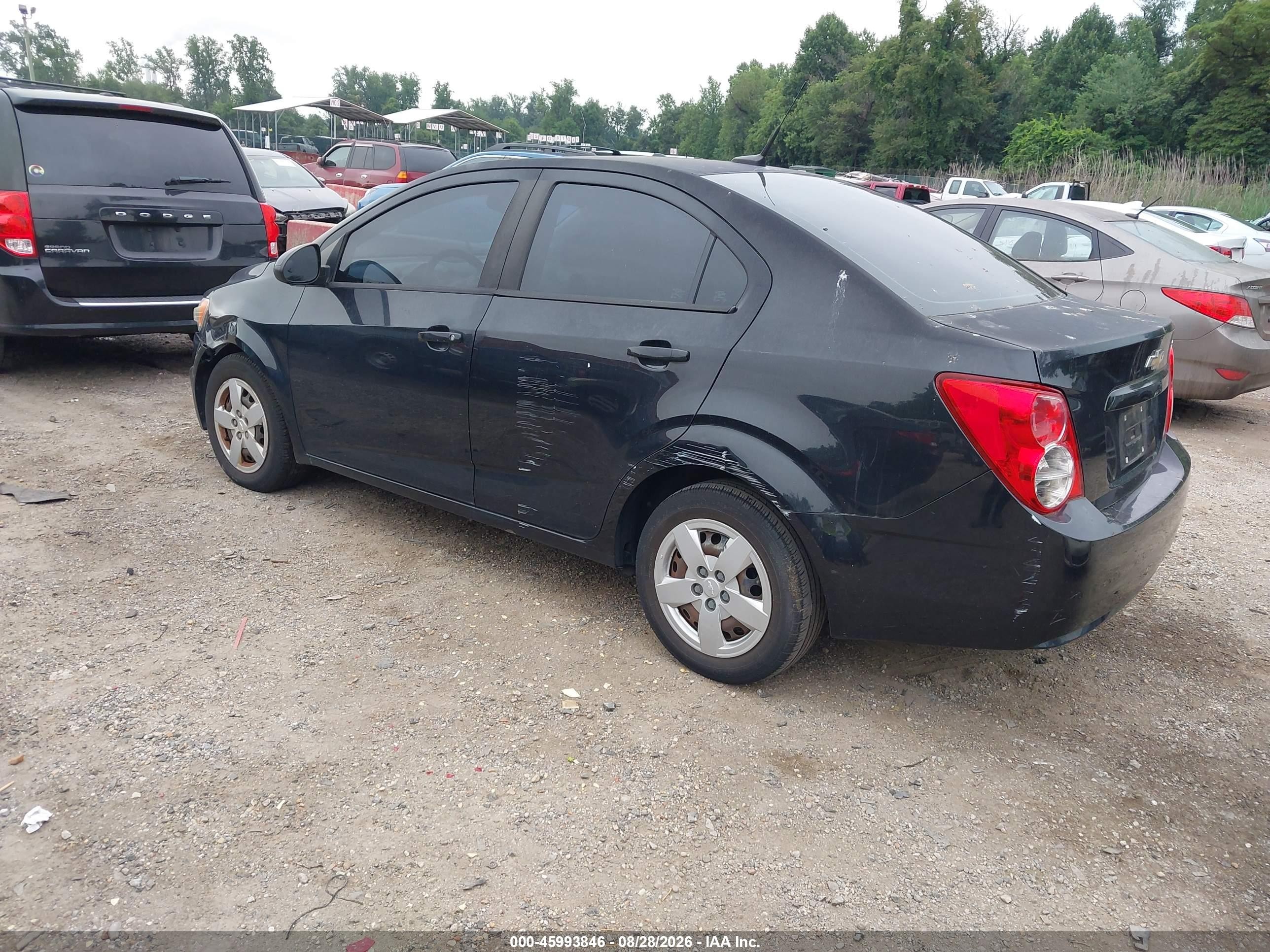 2013 Chevrolet Sonic Ls Auto Black vin: 1G1JA5SH8D4164248