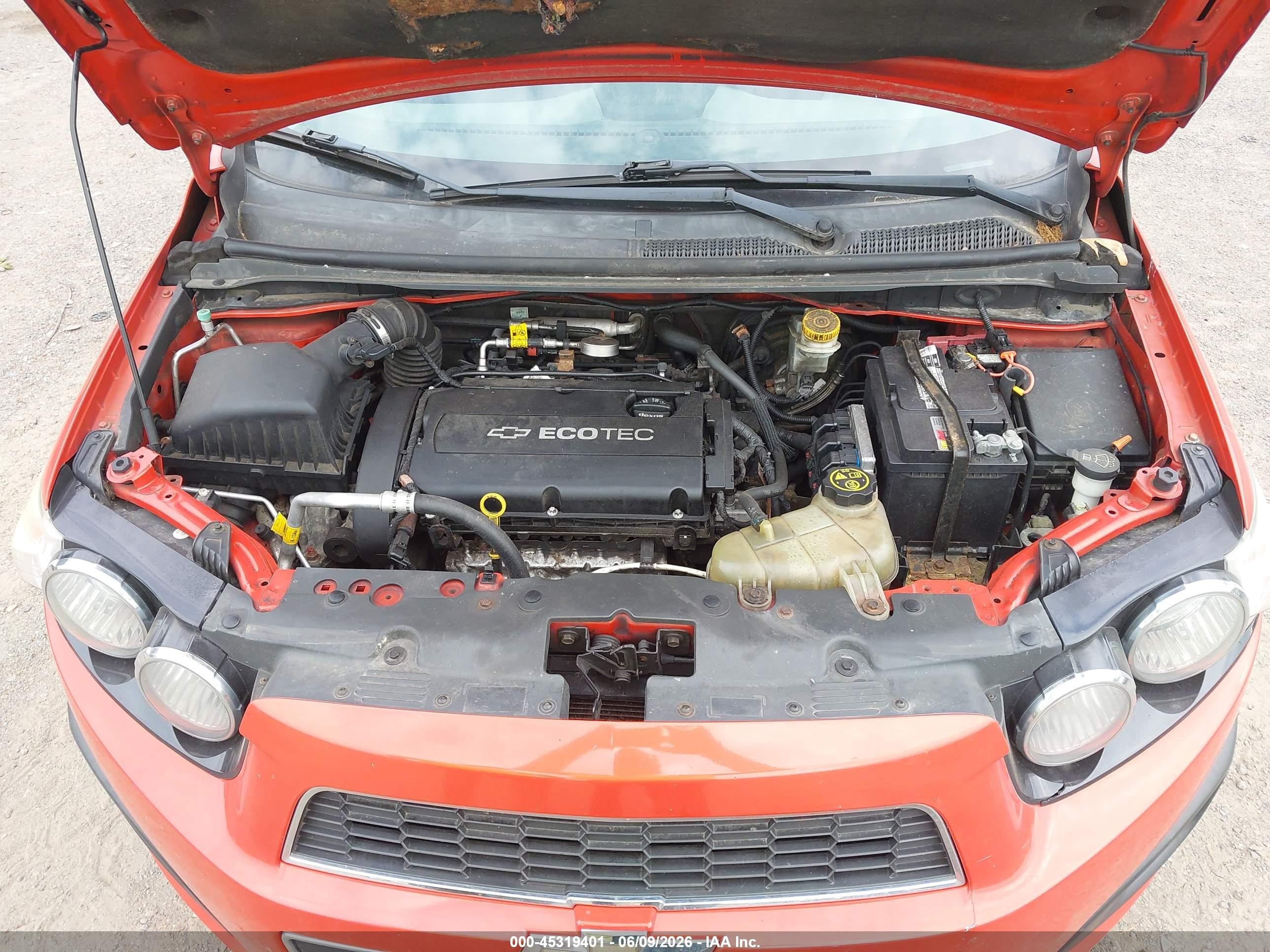 2013 Chevrolet Sonic Ls Auto Orange vin: 1G1JA5SH8D4166338