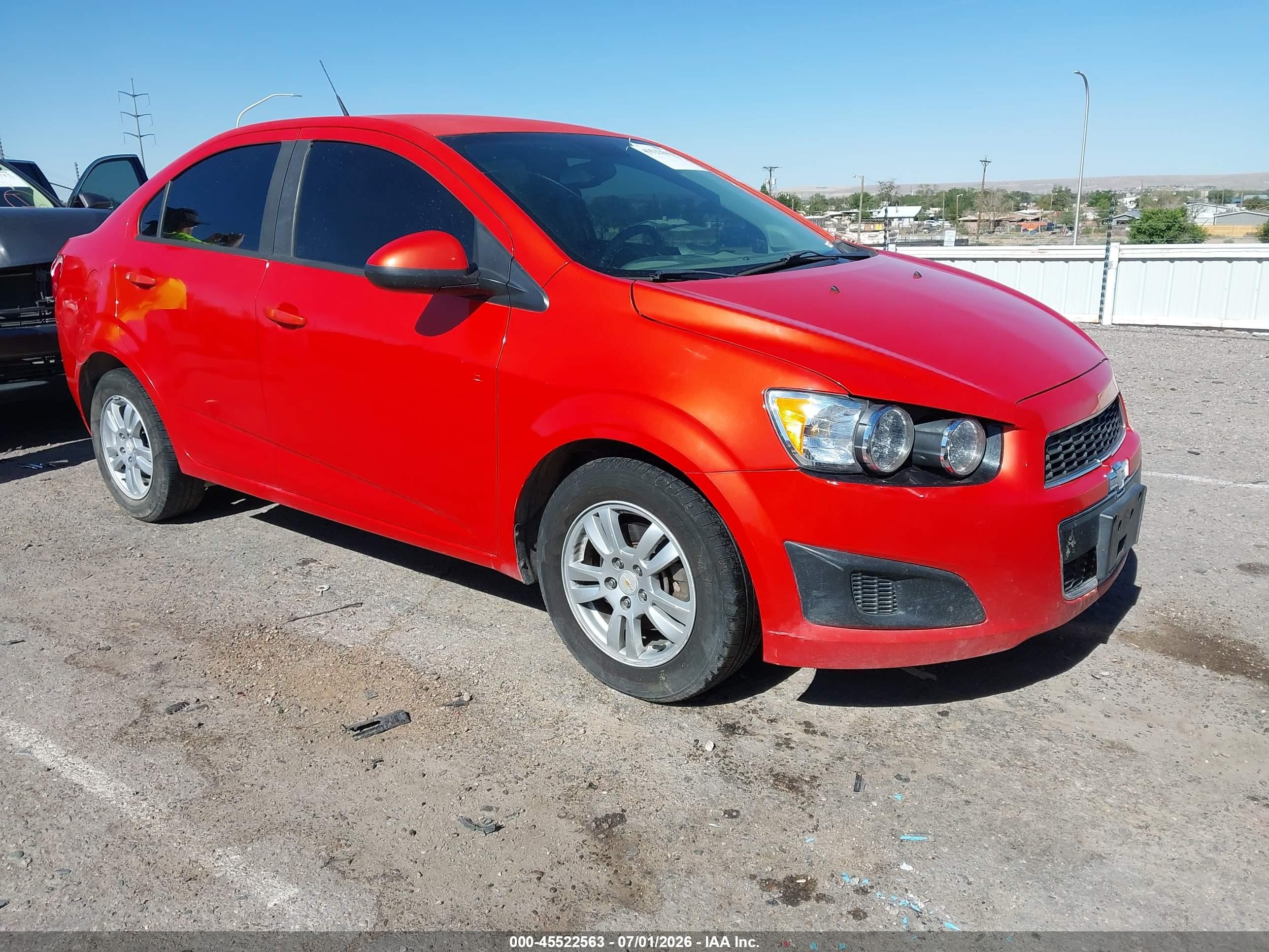 2012 Chevrolet Sonic 2ls Red vin: 1G1JA5SH9C4166640
