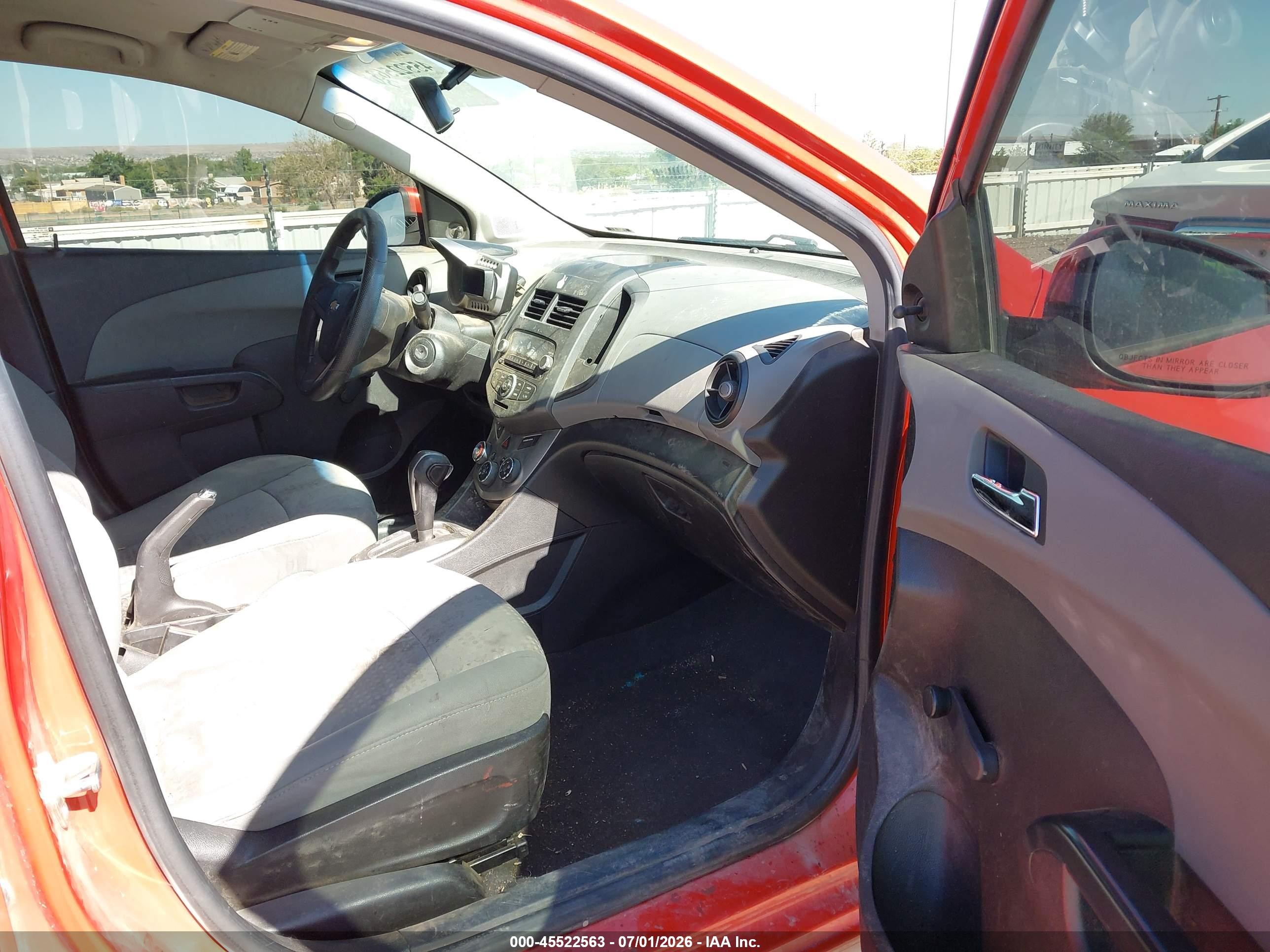 2012 Chevrolet Sonic 2ls Red vin: 1G1JA5SH9C4166640