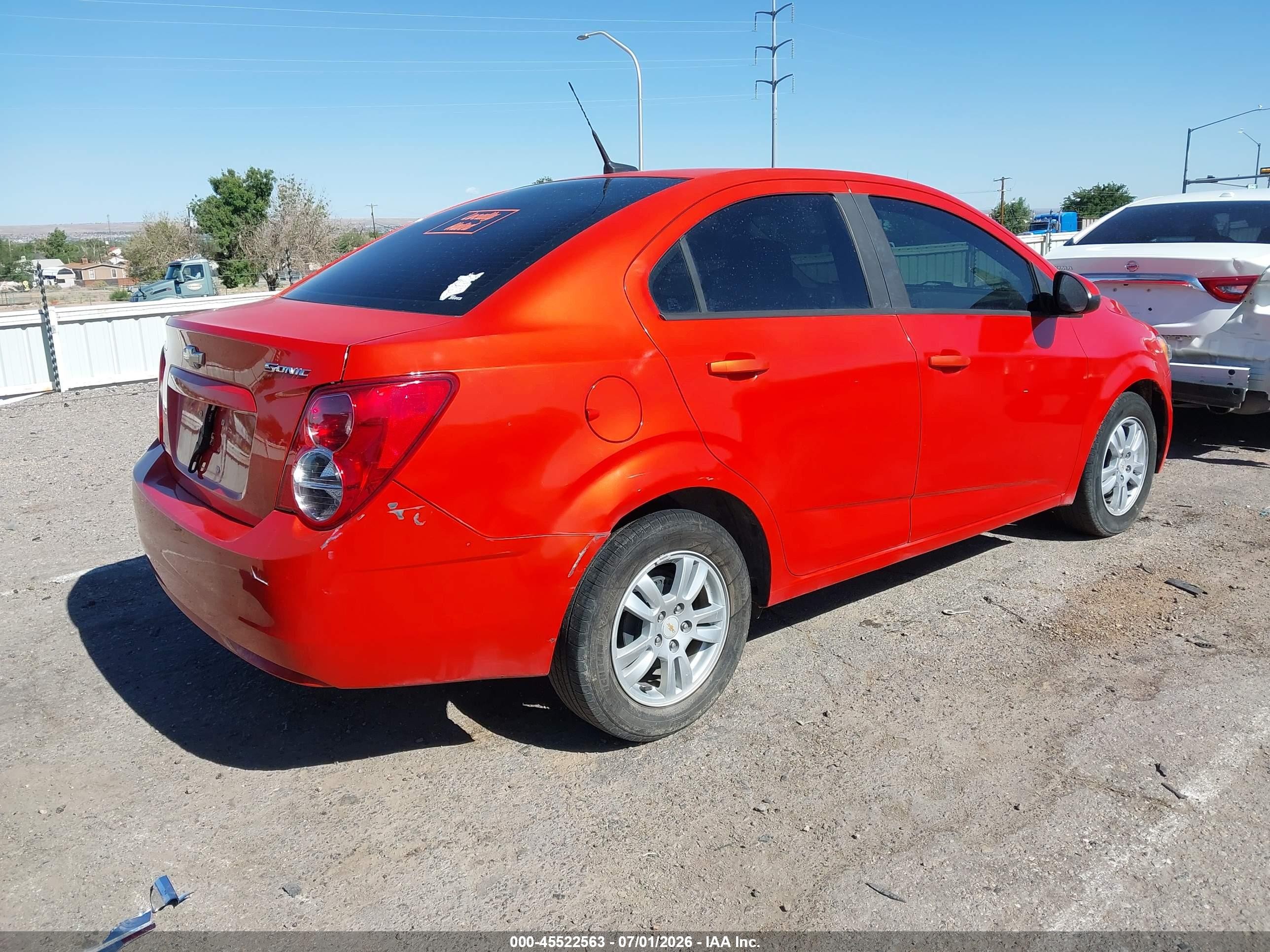 2012 Chevrolet Sonic 2ls Red vin: 1G1JA5SH9C4166640